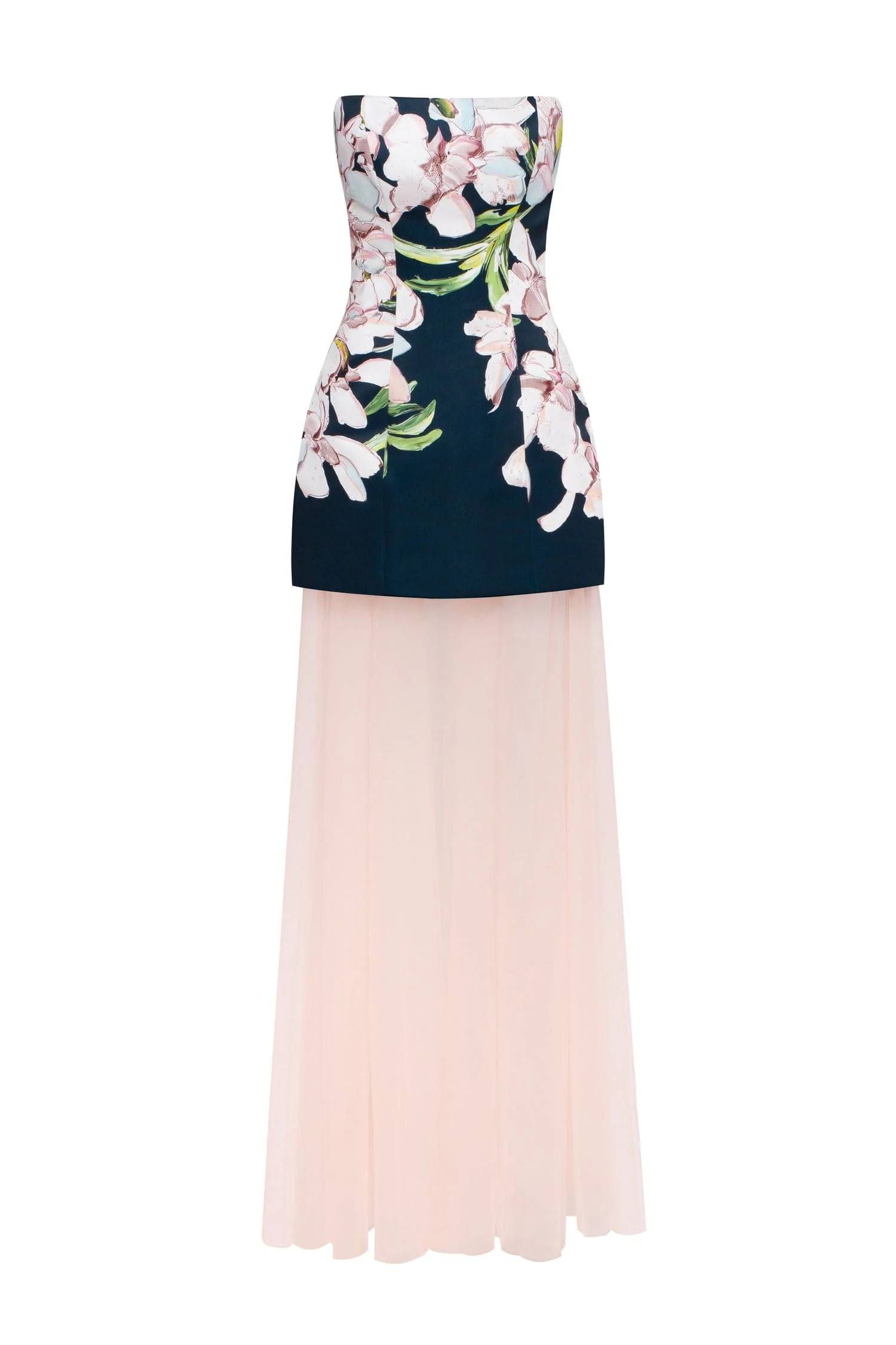 2-in-1 floral mini with a detachable light peach underskirt - Image 2