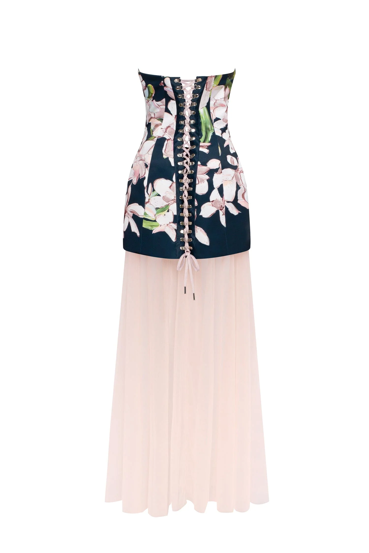 2-in-1 floral mini with a detachable light peach underskirt - Image 4