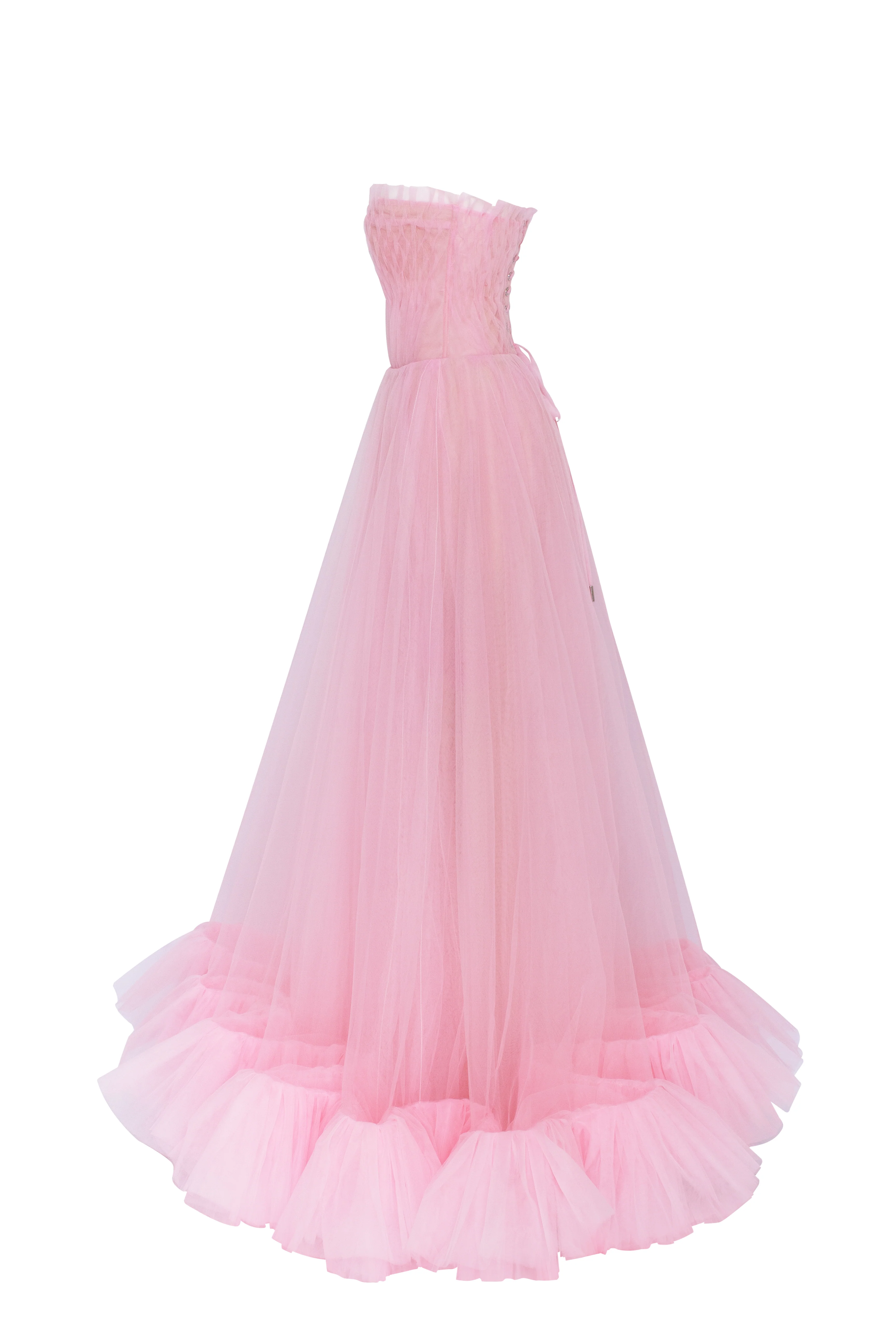 Airy tulle maxi dress in Barbie pink - Image 8