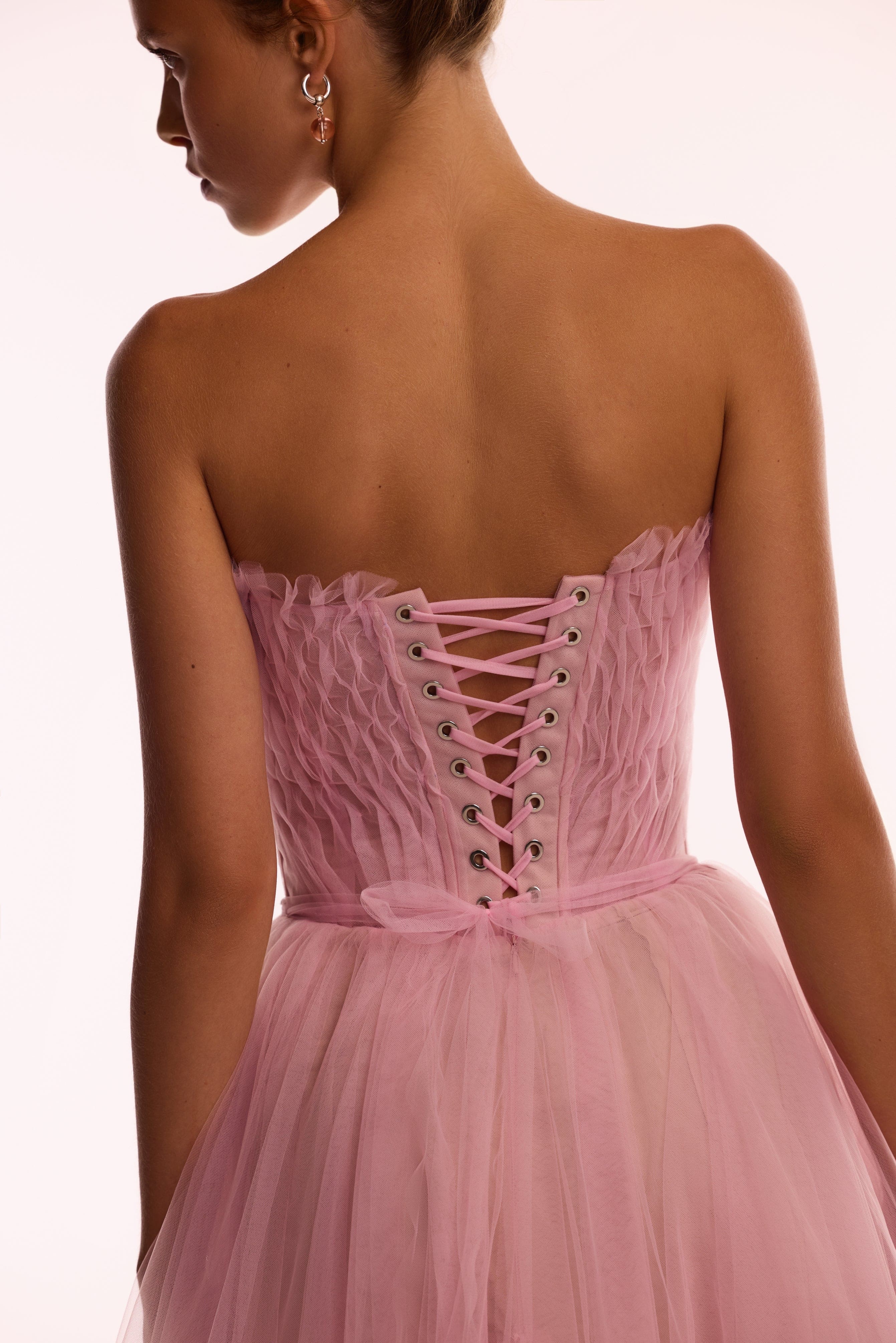 Airy tulle maxi dress in Barbie pink - Image 9