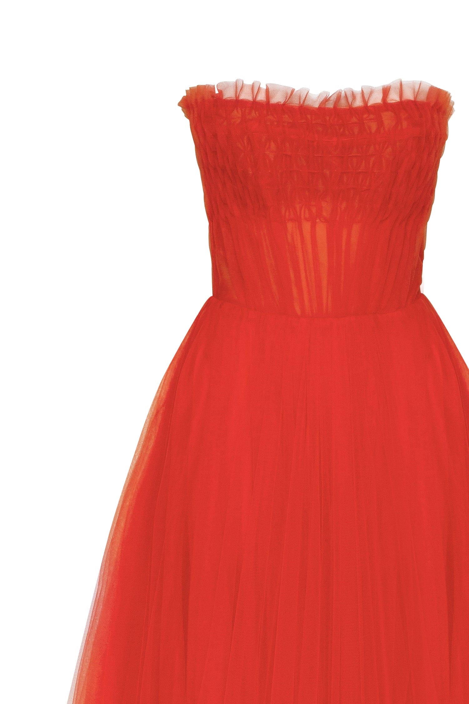Airy tulle maxi dress in fiery coral - Image 6