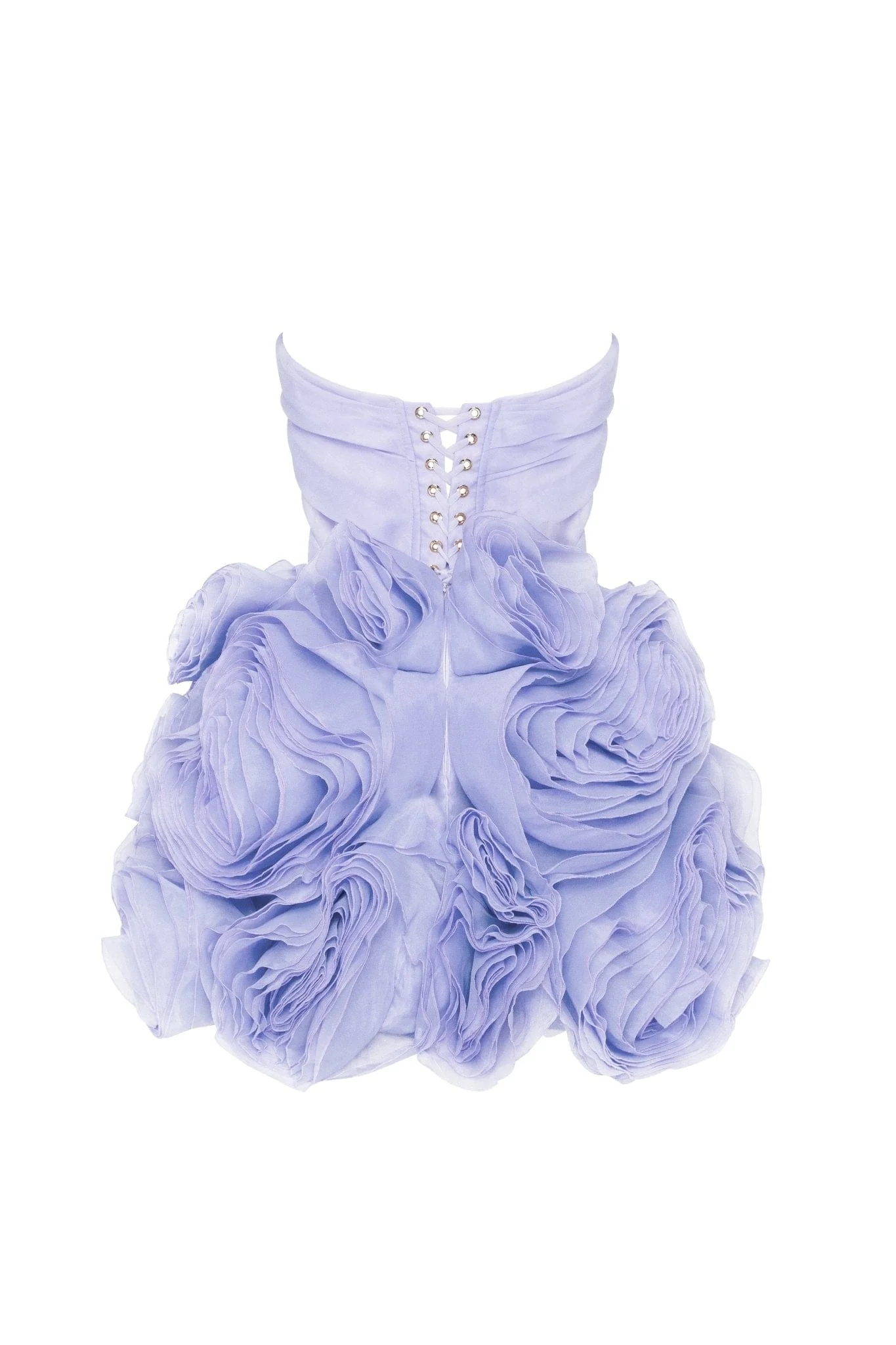 Appliquéd organza lavender mini dress - Image 2
