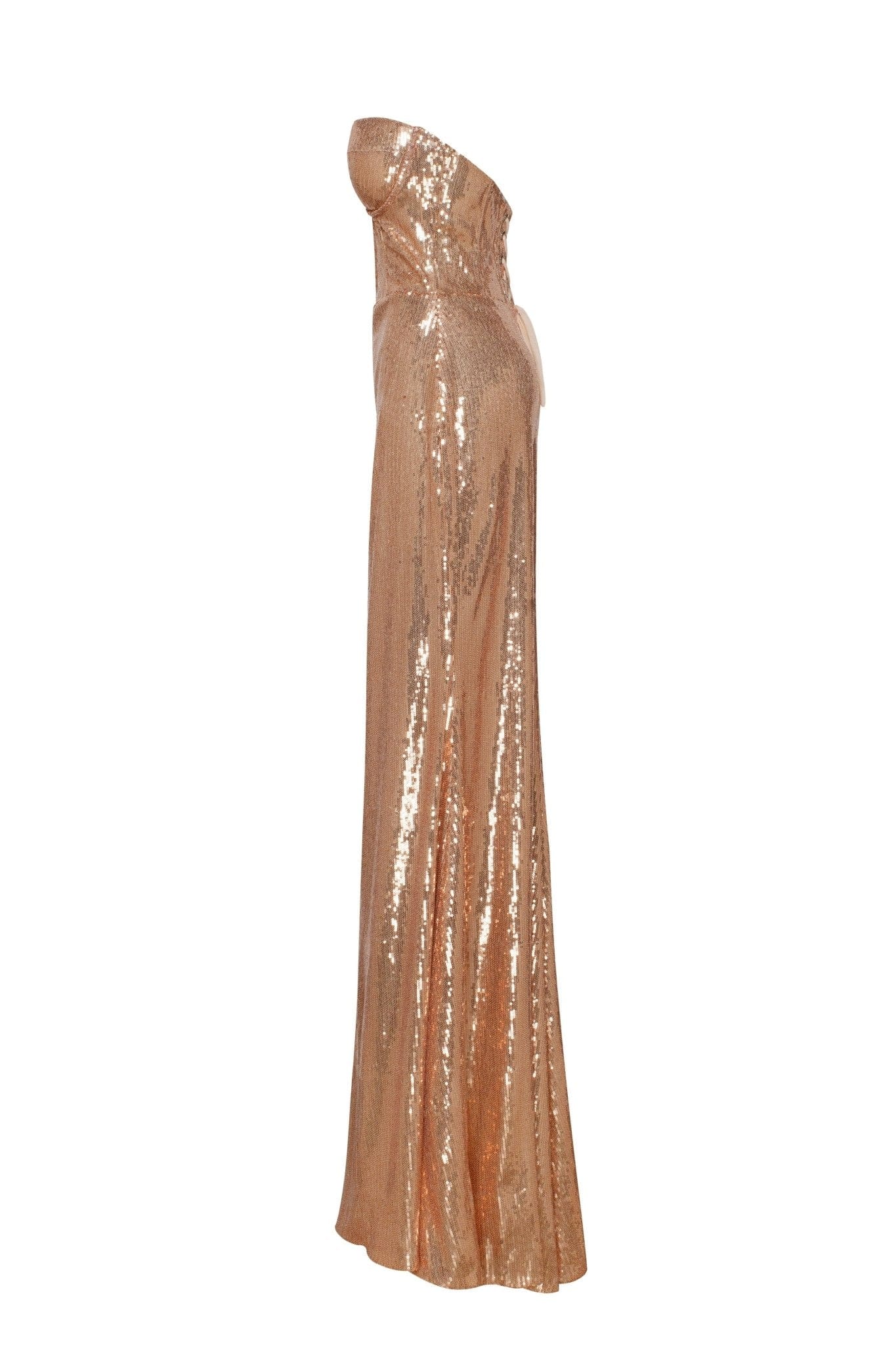 Astonishing sequined lace maxi dress in gold - Image 7