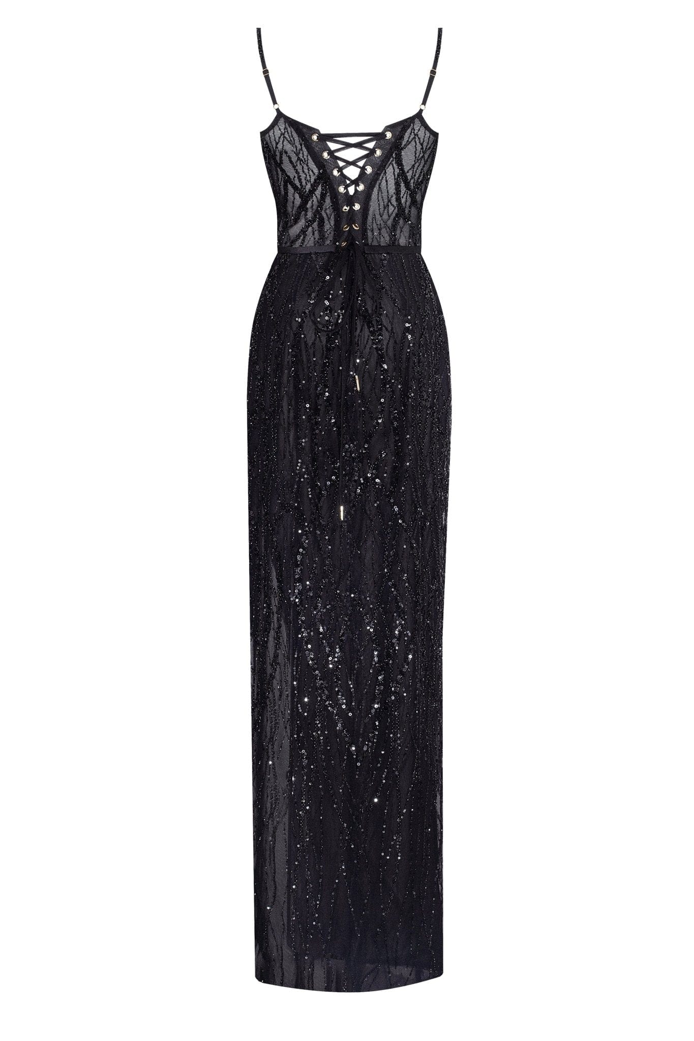 Astonishing sequined maxi gown on spaghetti straps - Image 4