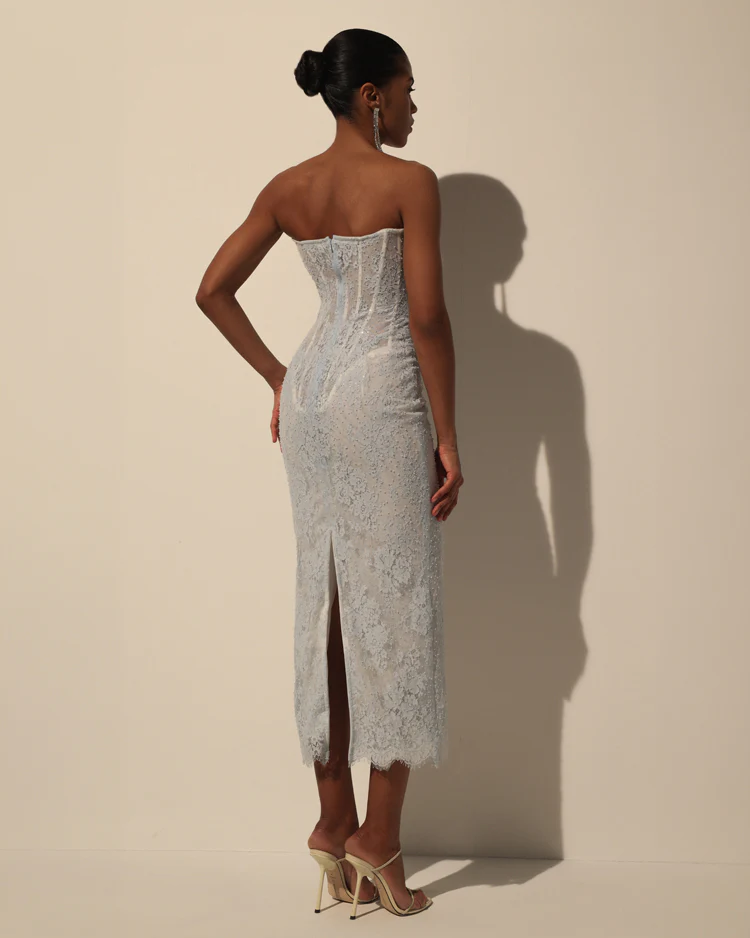 Beaded Lace Corset Dress - Image 3