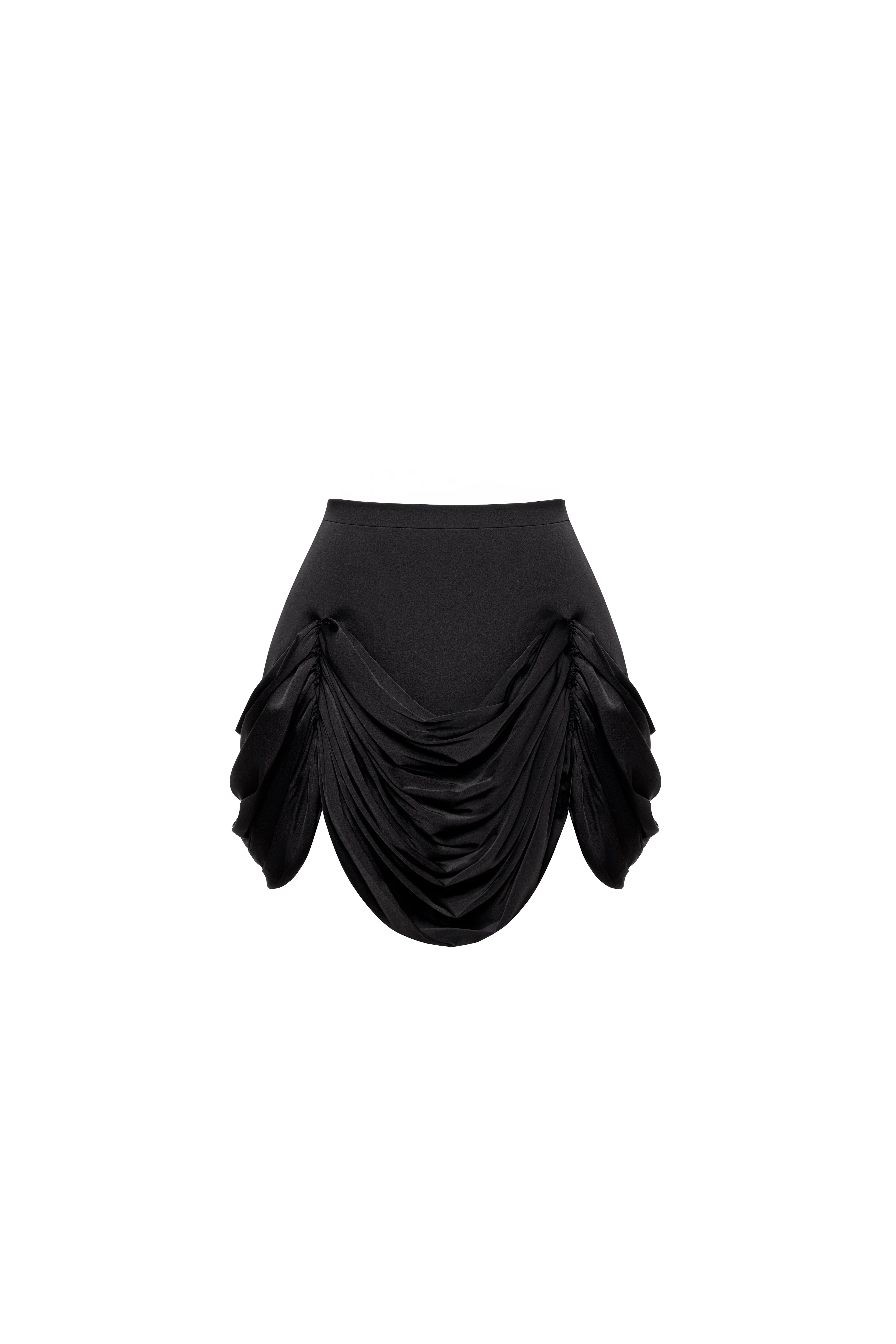 Black mini skirt with draping - Image 2