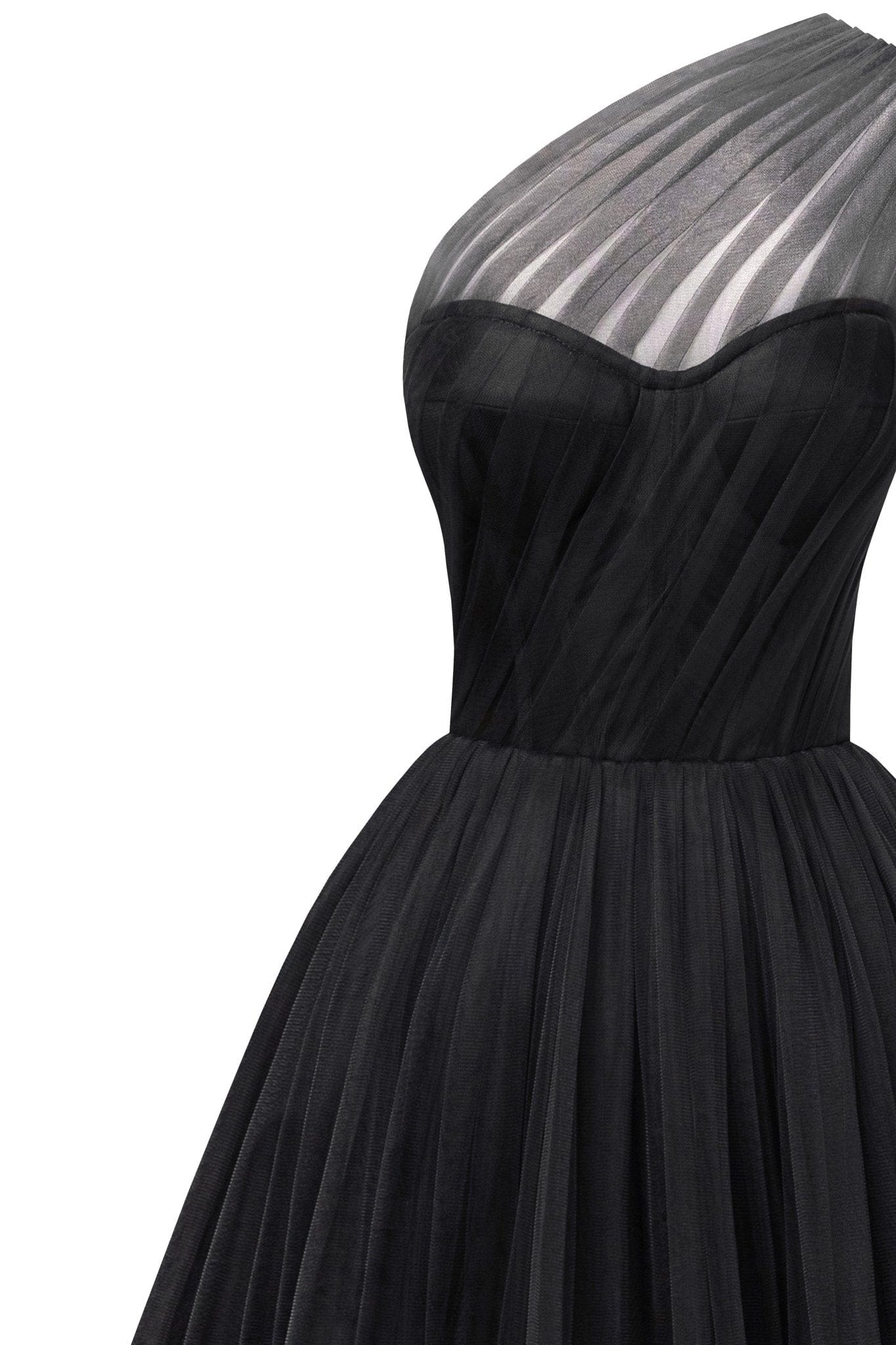 Black One-Shoulder Cocktail Tulle Dress - Image 6