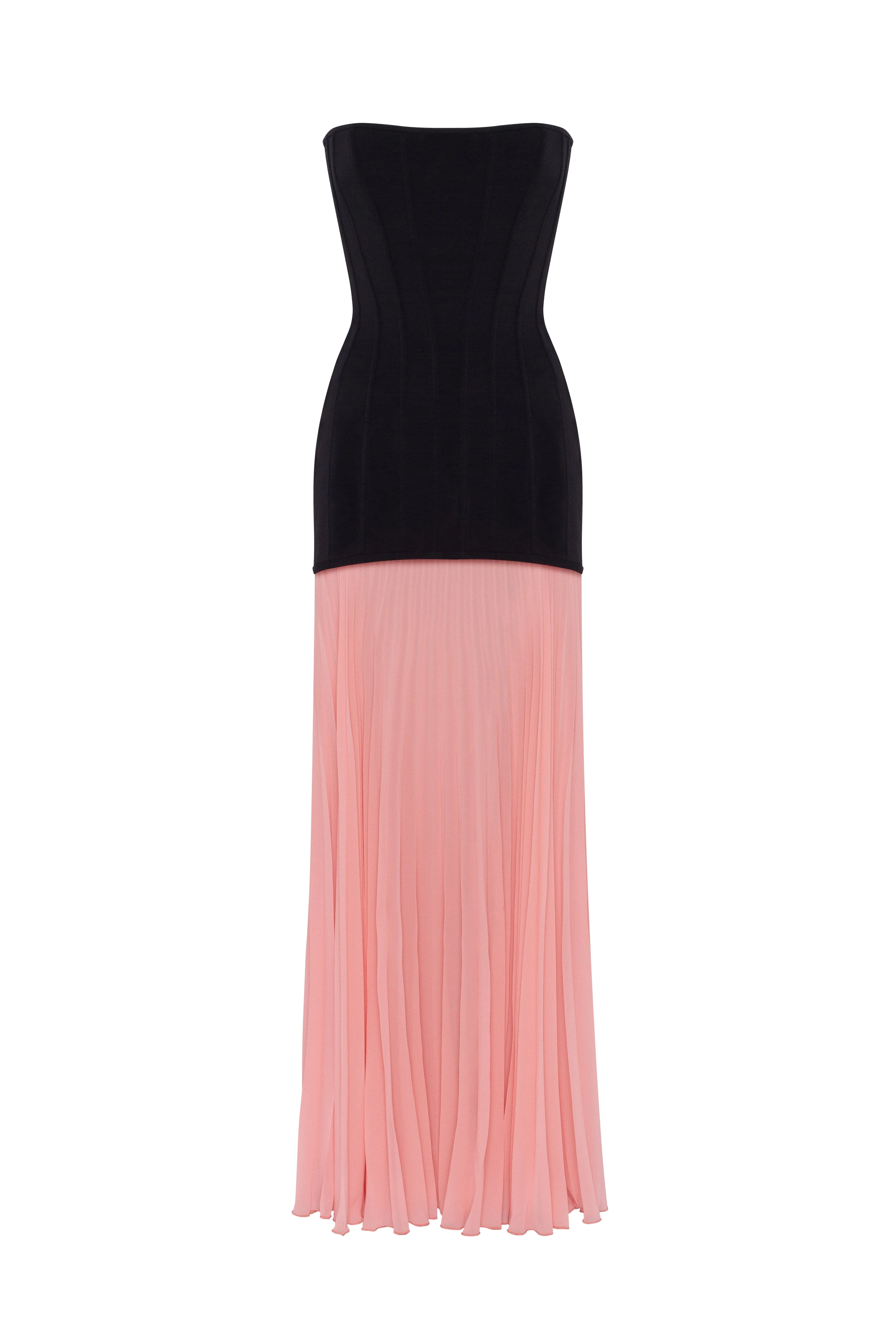 Black&Pink dress with a pleated skirt, Parisienne - Image 2