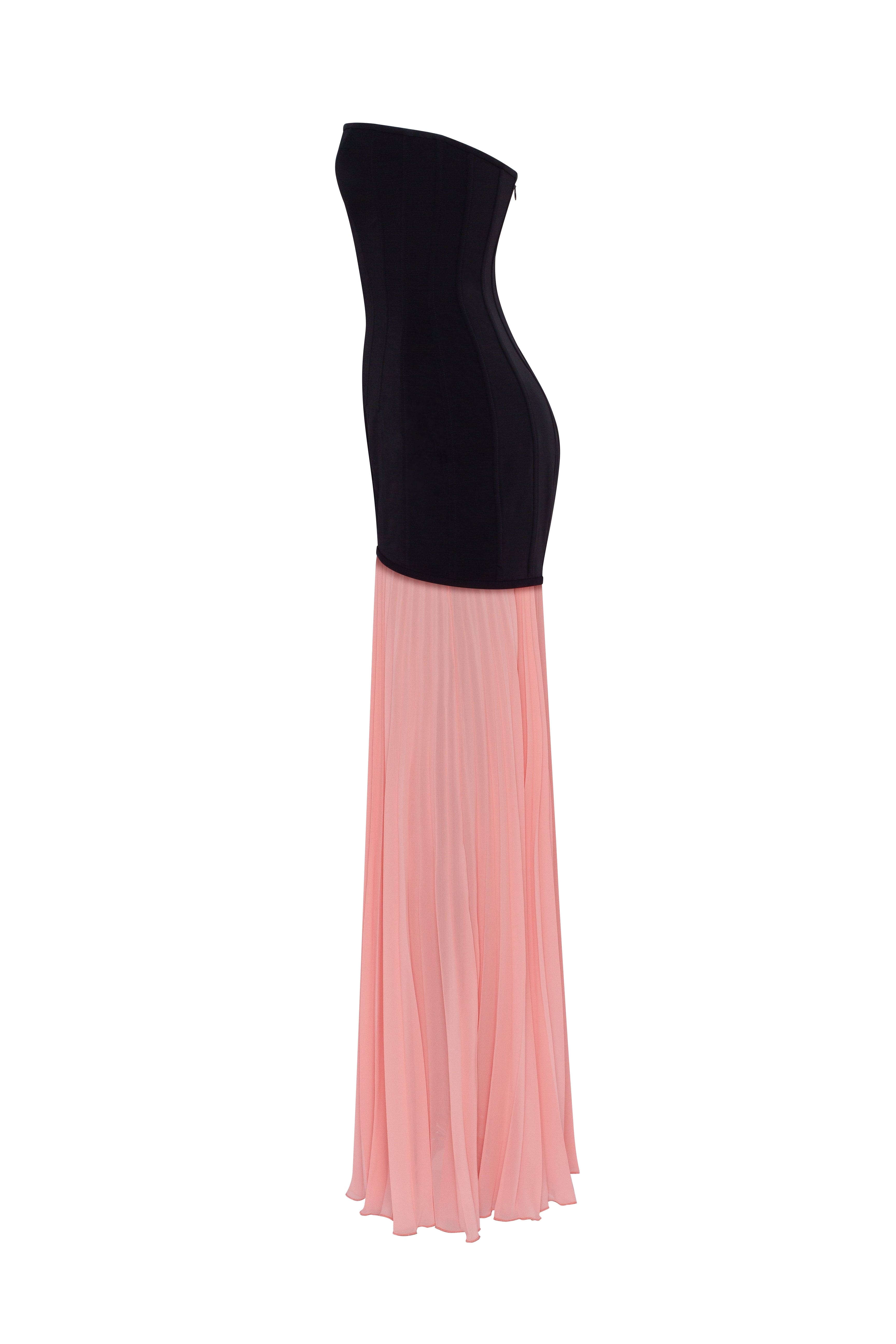 Black&Pink dress with a pleated skirt, Parisienne - Image 6