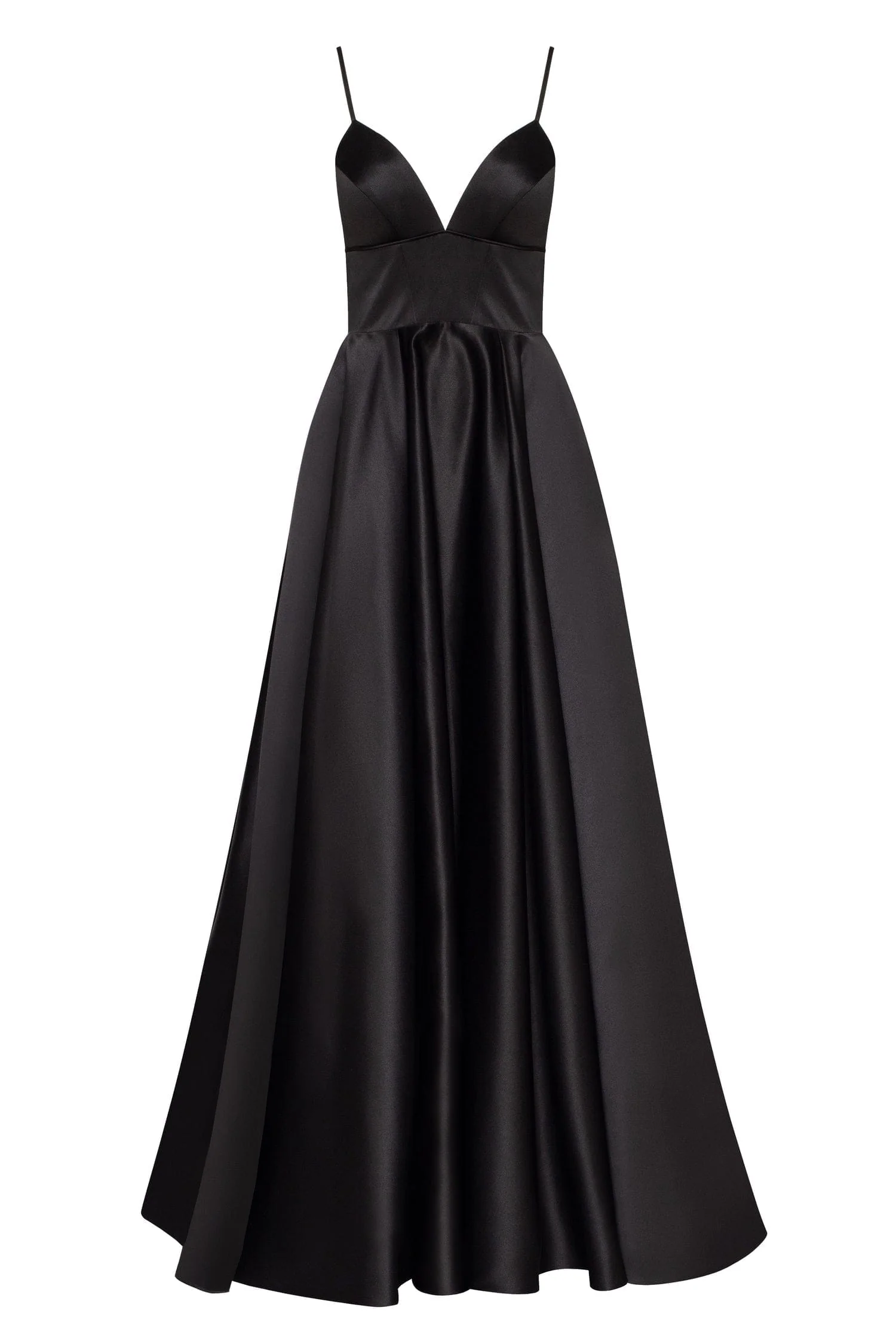 Black Spaghetti strap ball dress with open back - Image 2