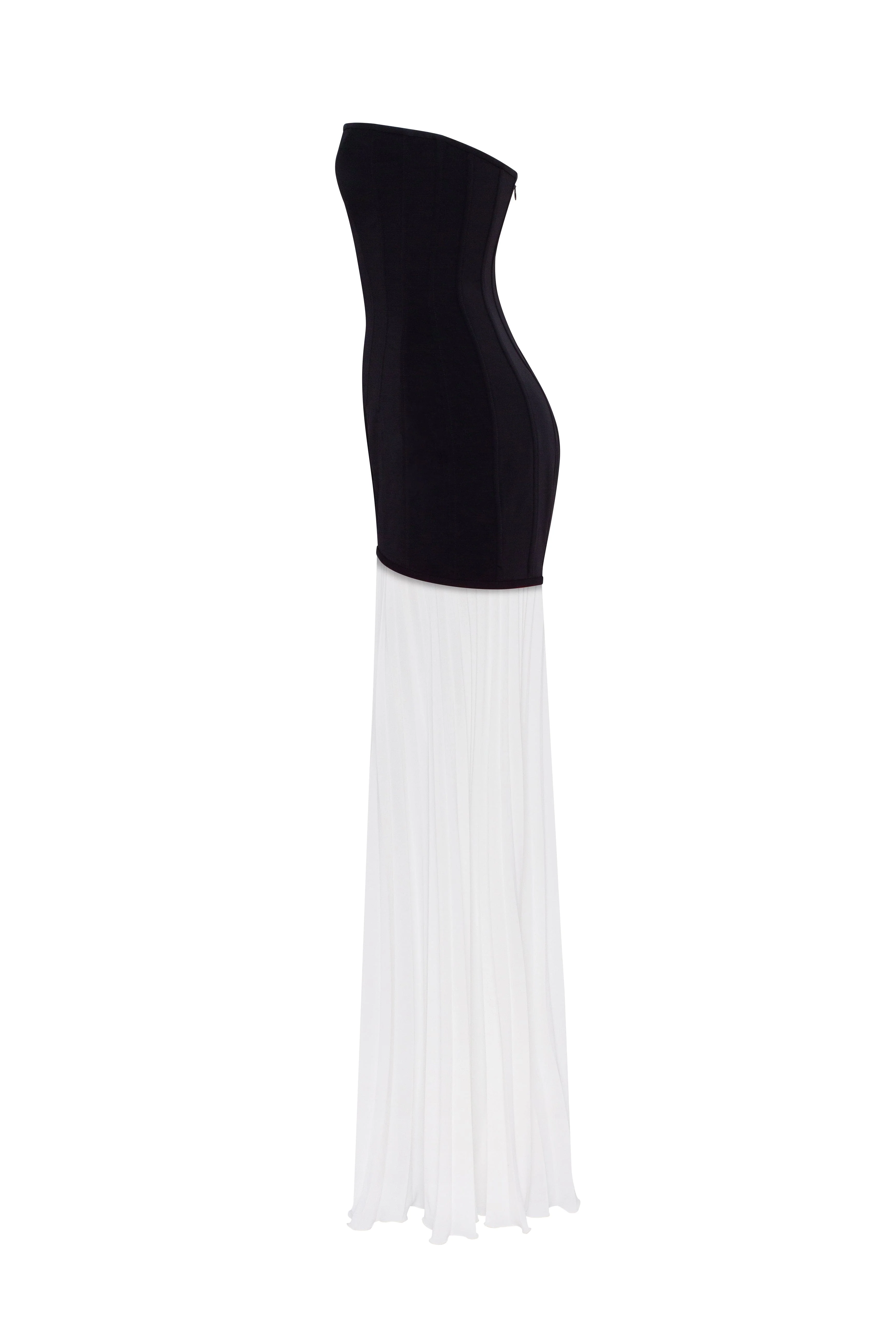 Black&White dress with a pleated skirt, Parisienne - Image 6