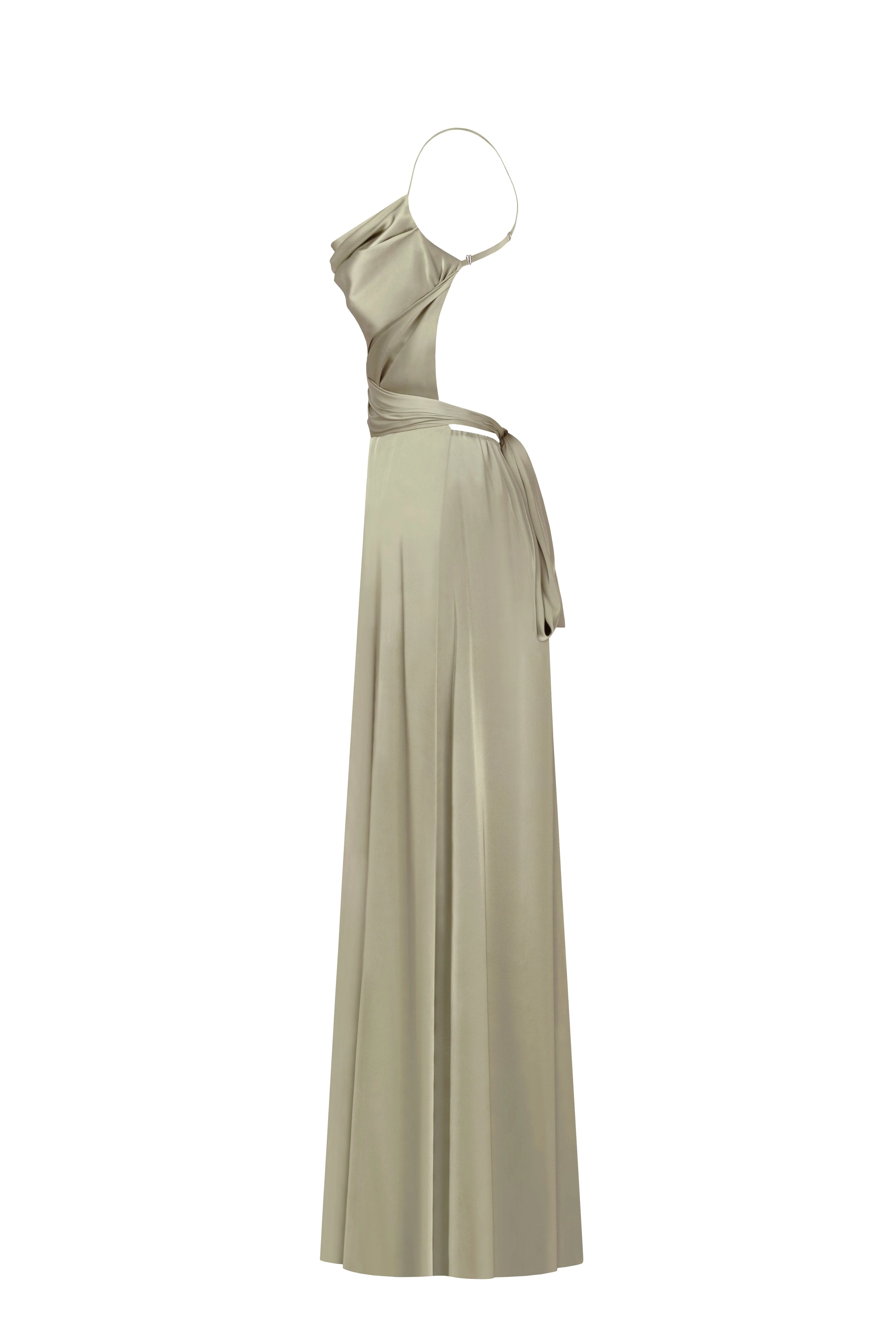 Boudoir olive silk slip dress - Image 7