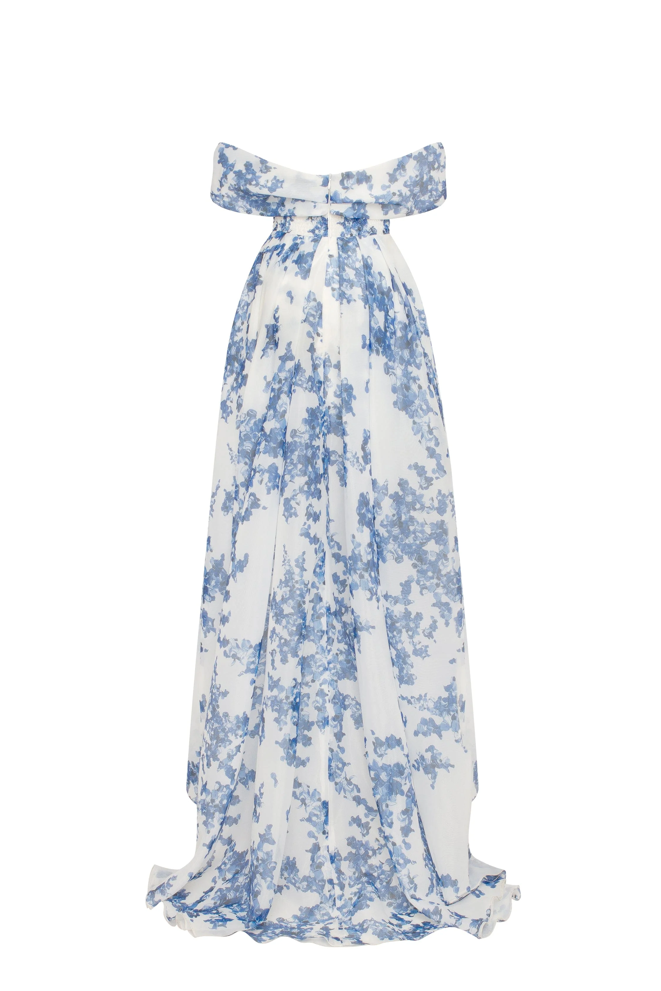 Catchy off-the-shoulder blue hydrangea maxi dress, Garden of Eden - Image 4