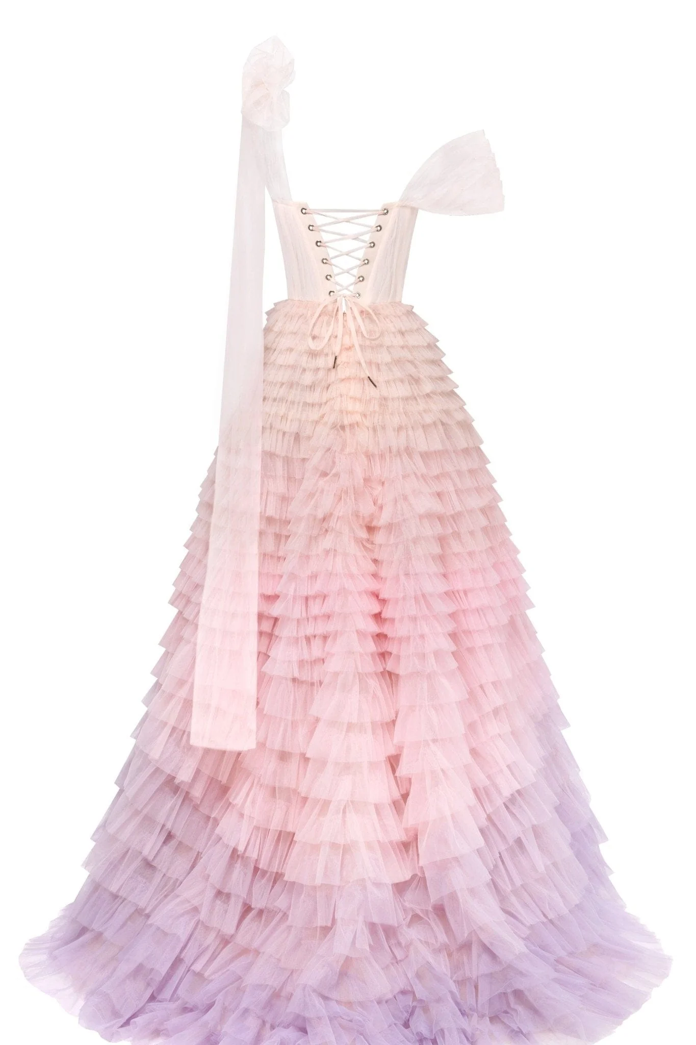 Charming ball gown with the frill-layered ombre maxi skirt - Image 4