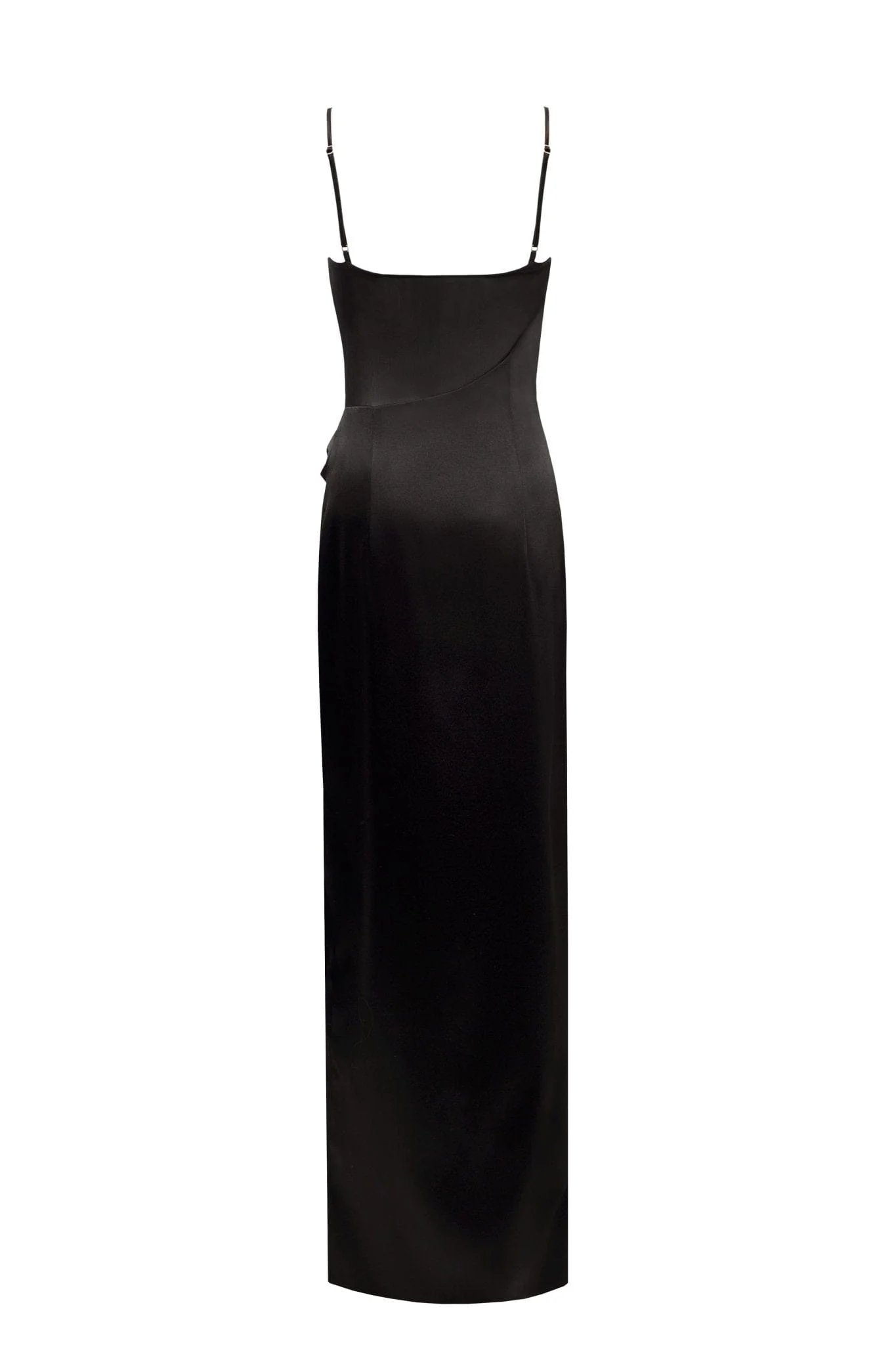 Chic satin maxi dress with semi-transparent bodice - Image 4