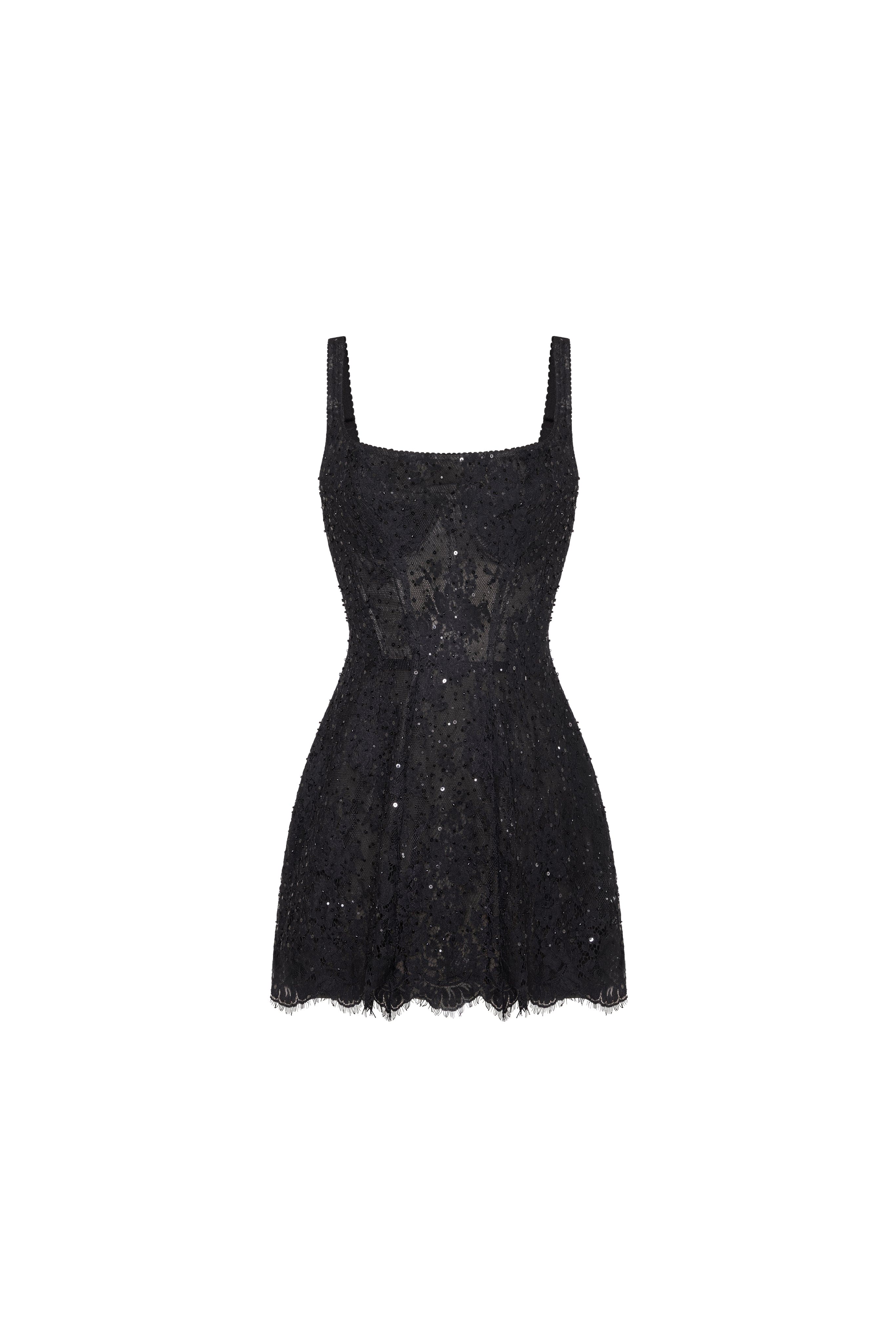 Classic black corset mini dress - Image 2
