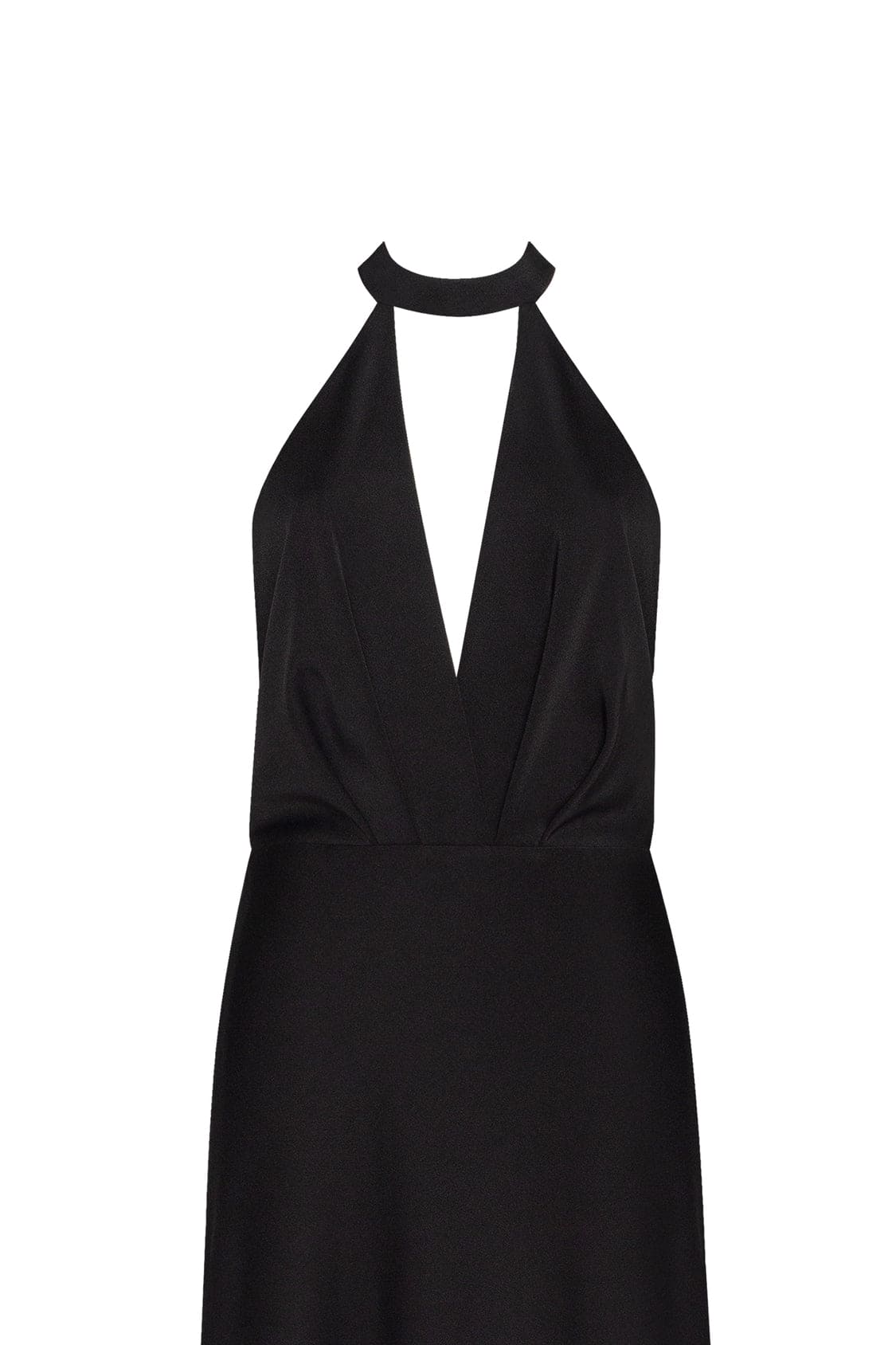 Classical black halterneck satin maxi dress, Xo Xo - Image 8