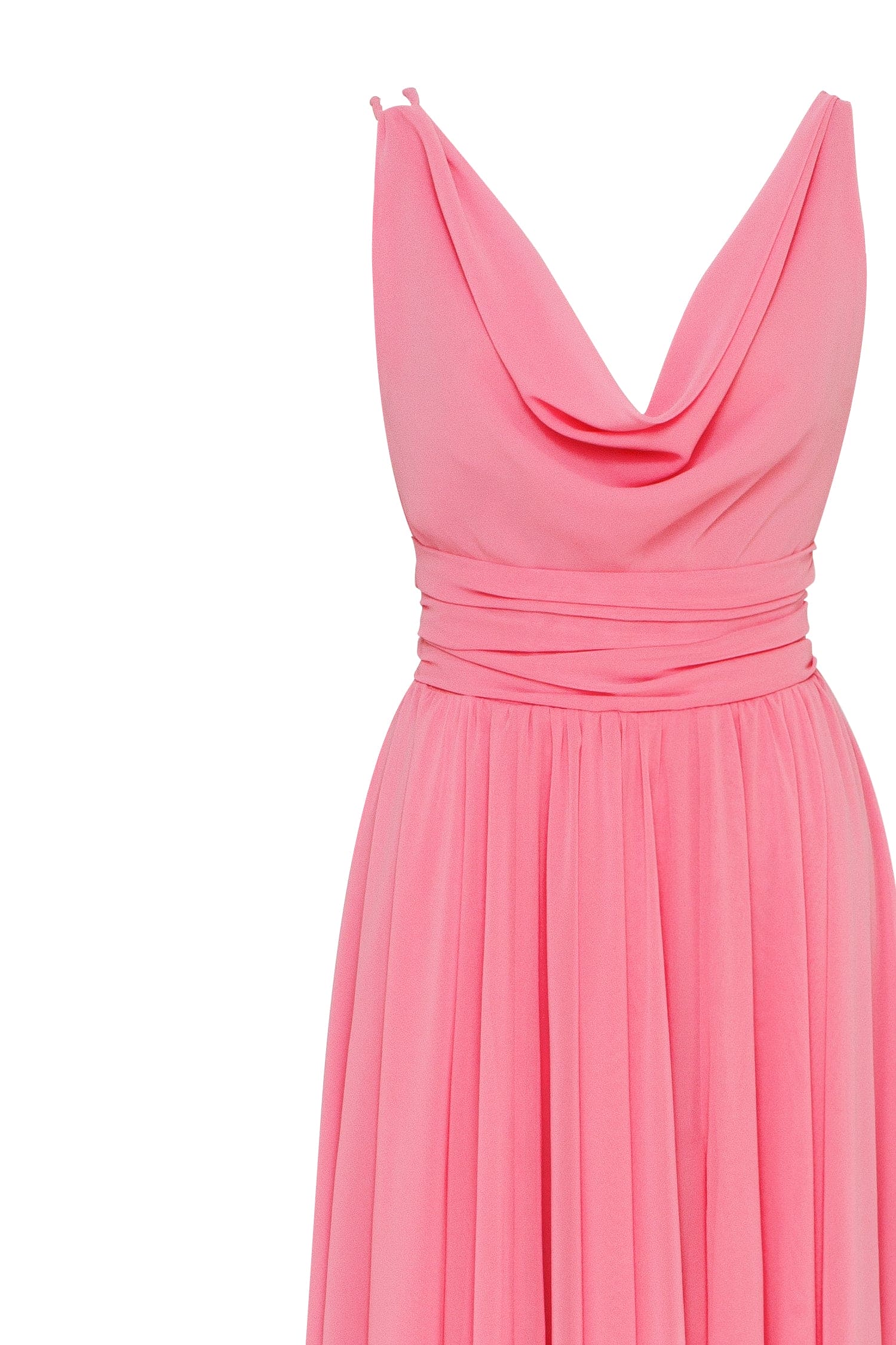 Classy pink pleated maxi dress - Image 6