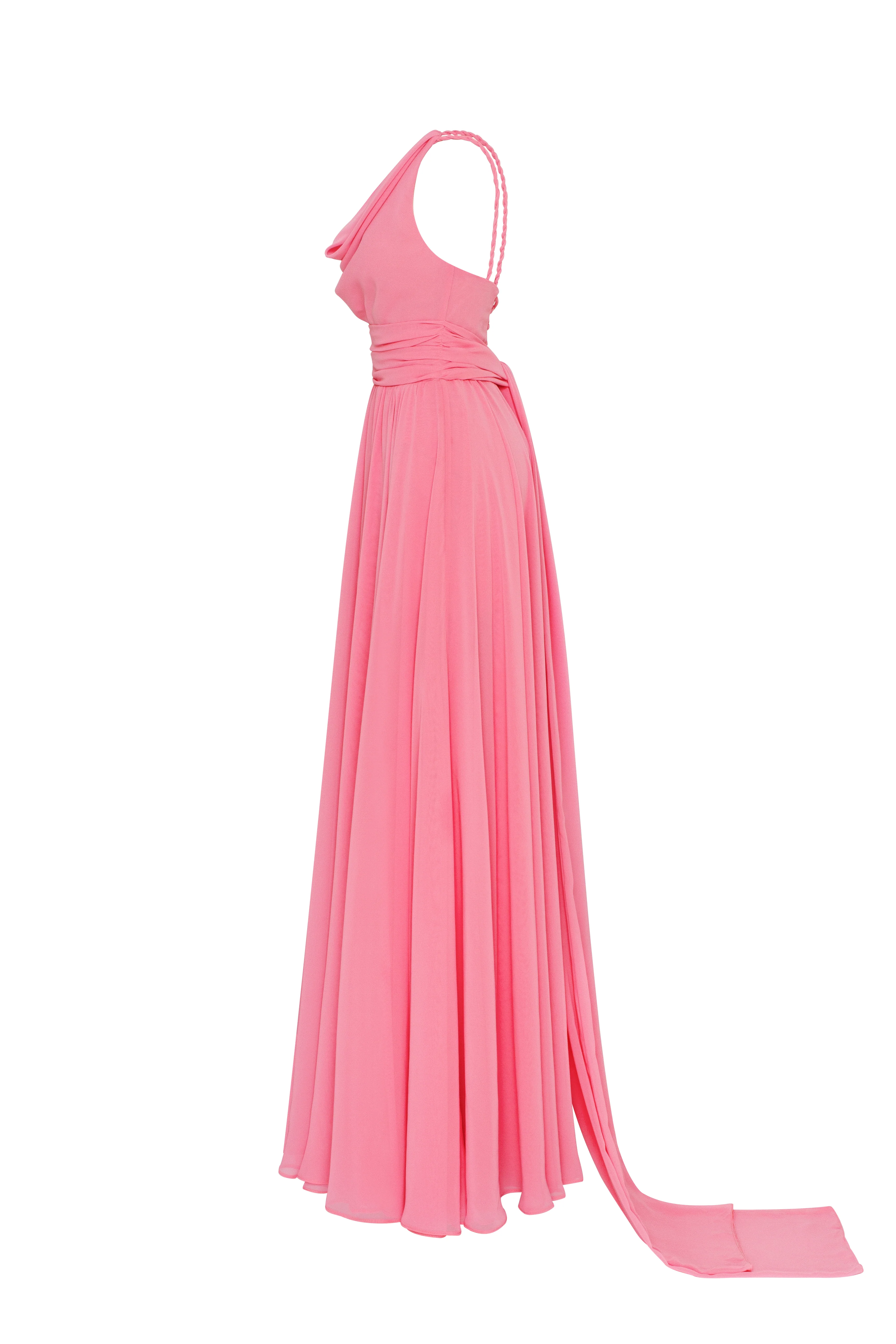 Classy pink pleated maxi dress - Image 7