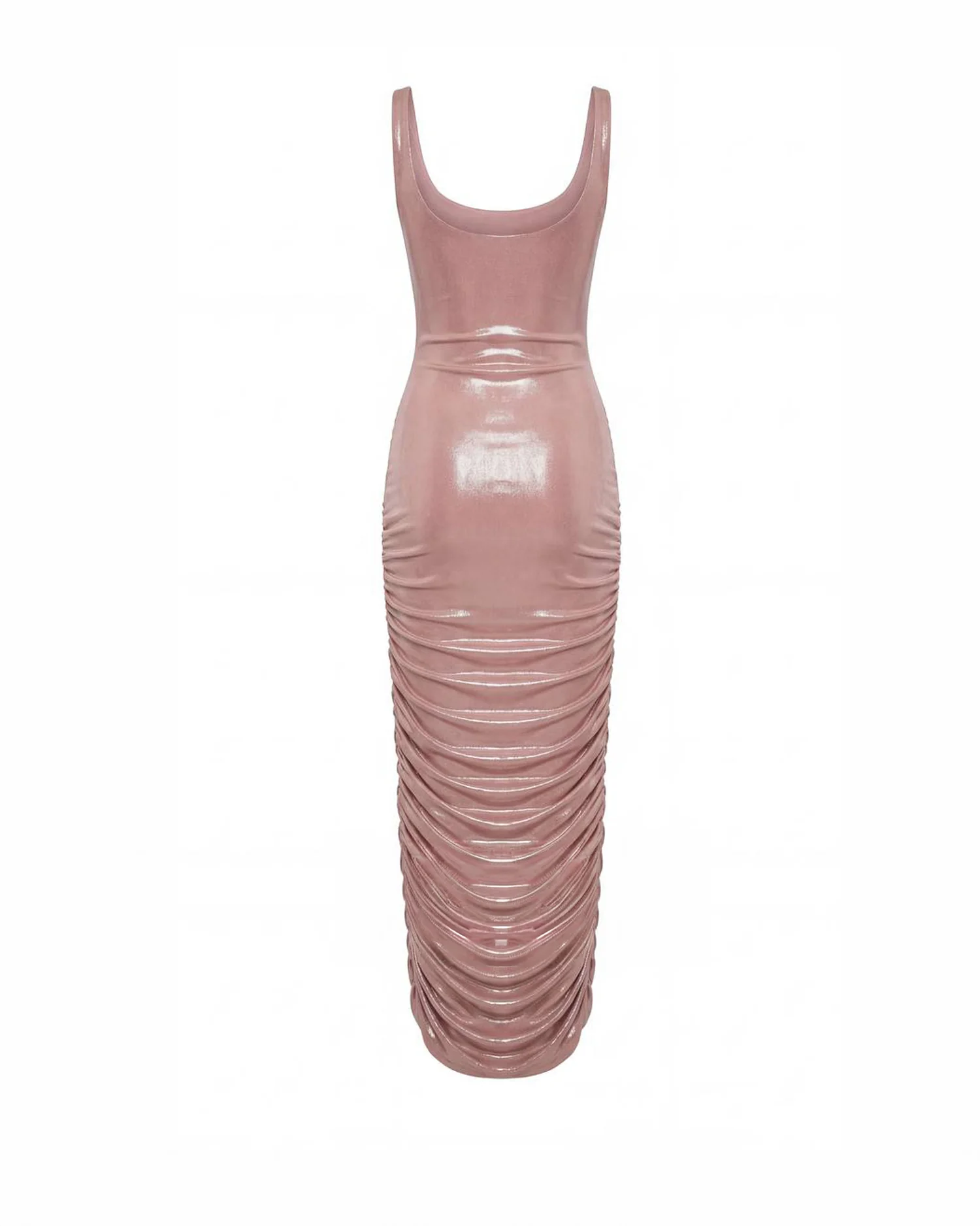 Draped Midi Dress with Metallic Sheen - Image 4