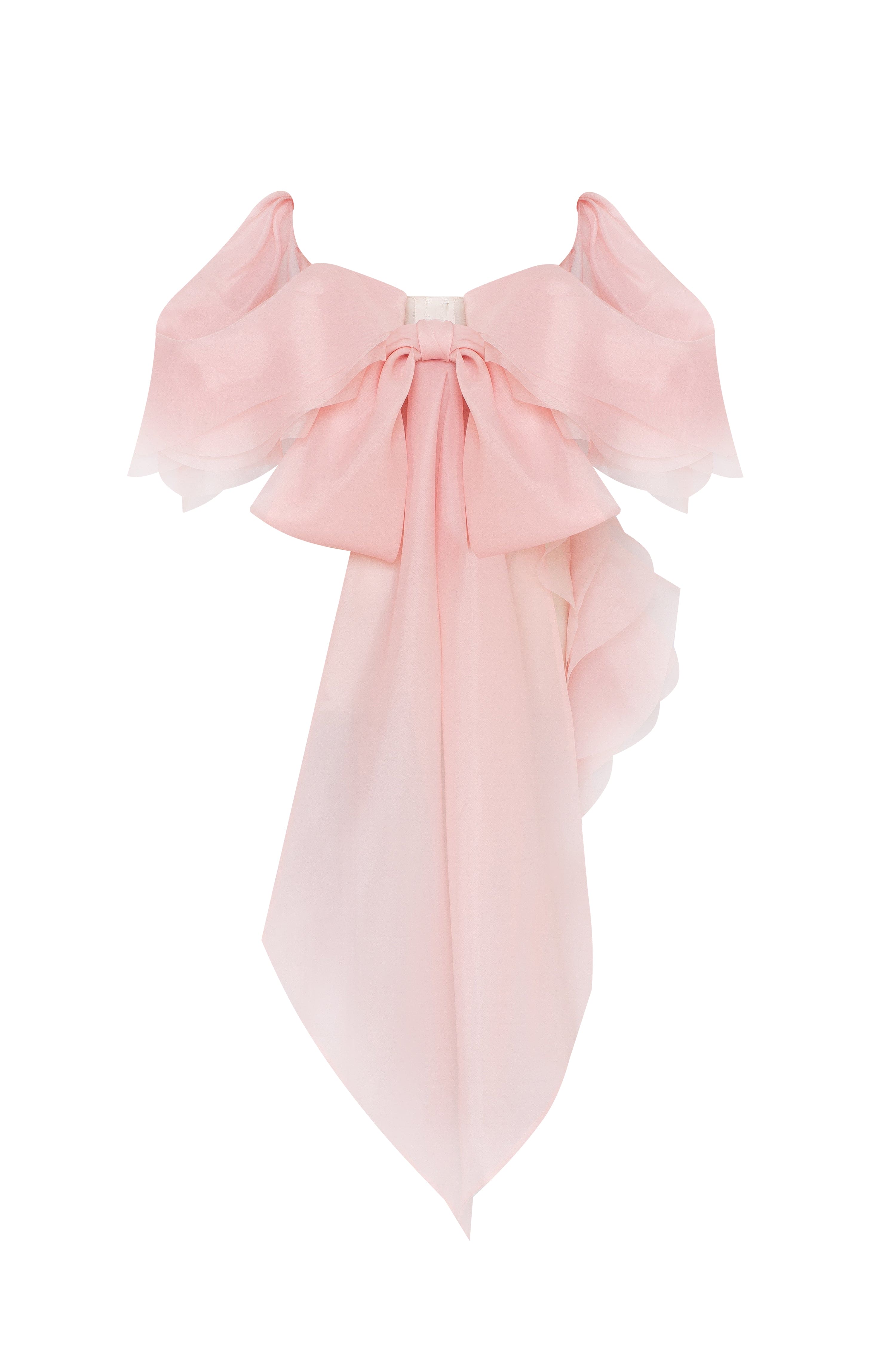 Dreamy off-shoulder blouse with meringue flounces in misty rose, Midnight Walk - Image 13