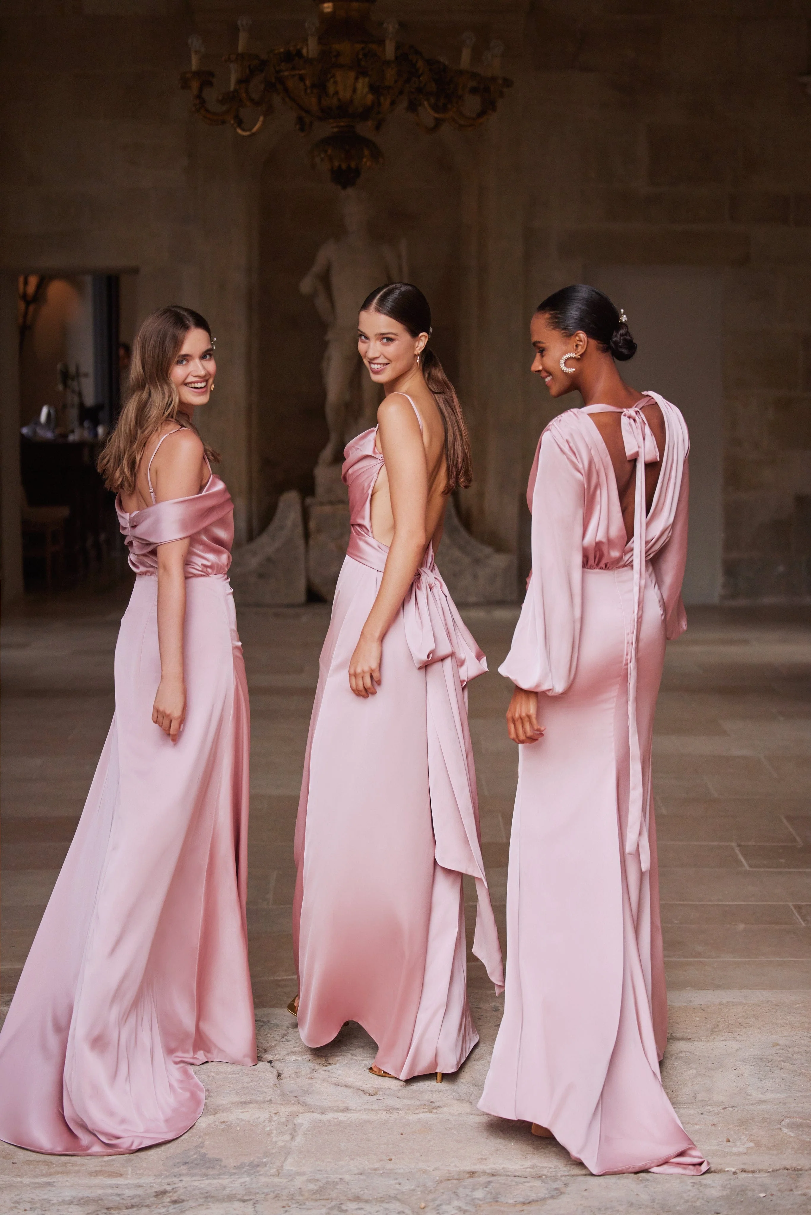 Elegant misty rose off-the-shoulder silk maxi dress - Image 7