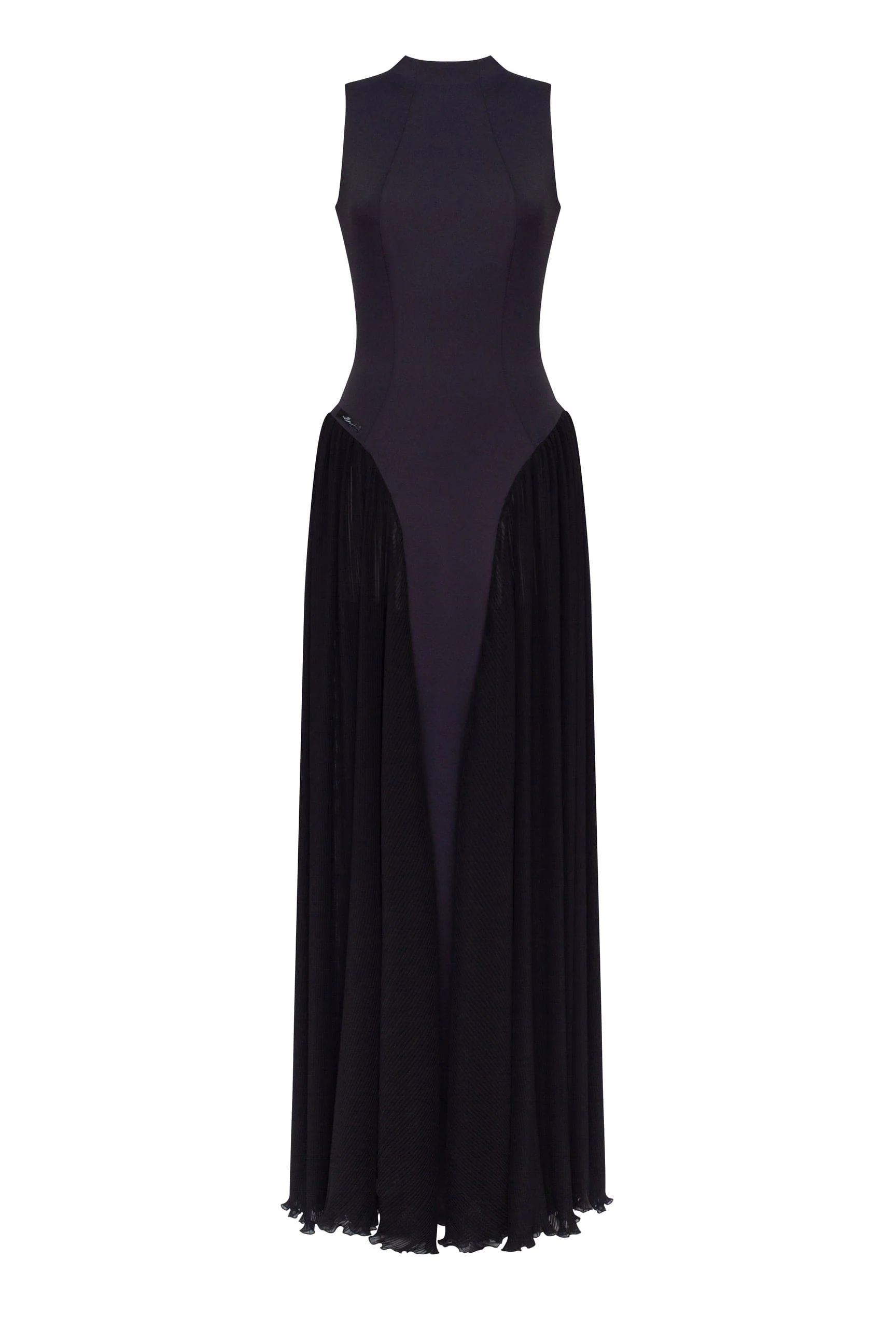 Elegant mock neck maxi dress, Parisienne - Image 2