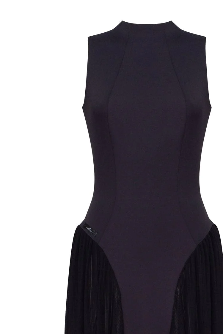 Elegant mock neck maxi dress, Parisienne - Image 6