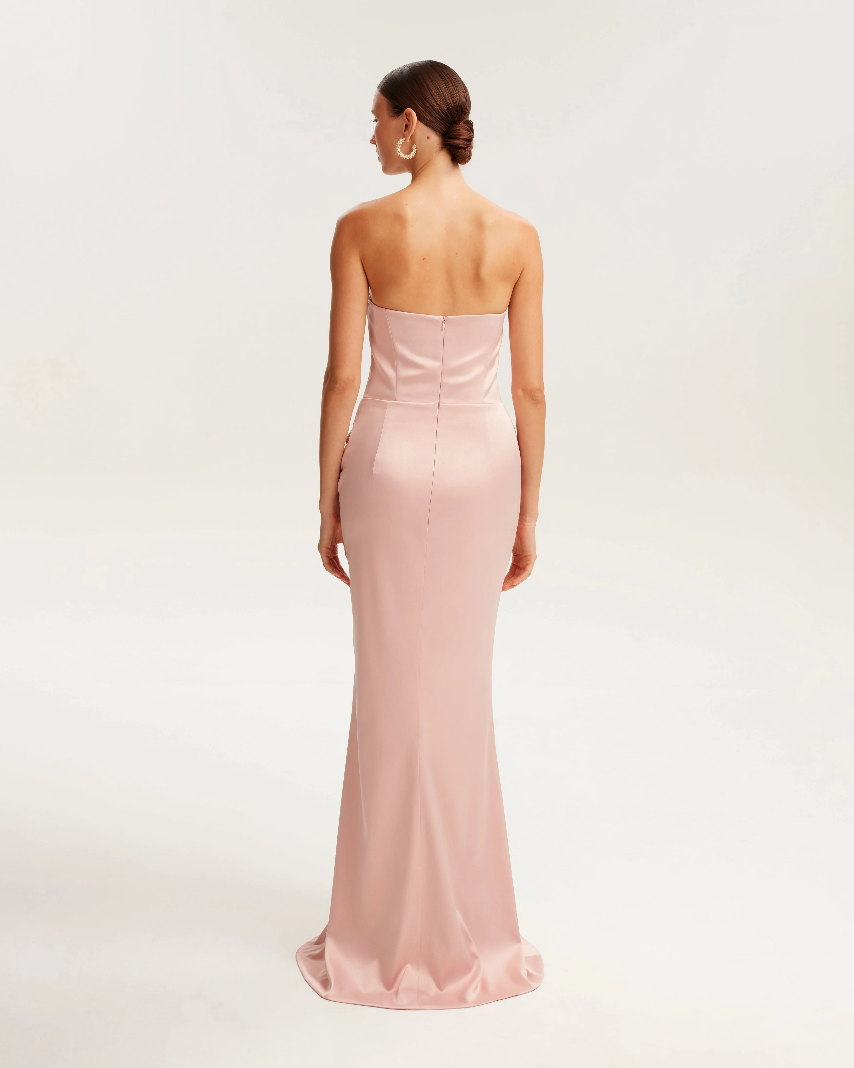 Fancy satin misty rose maxi dress, Garden of Eden - Image 3