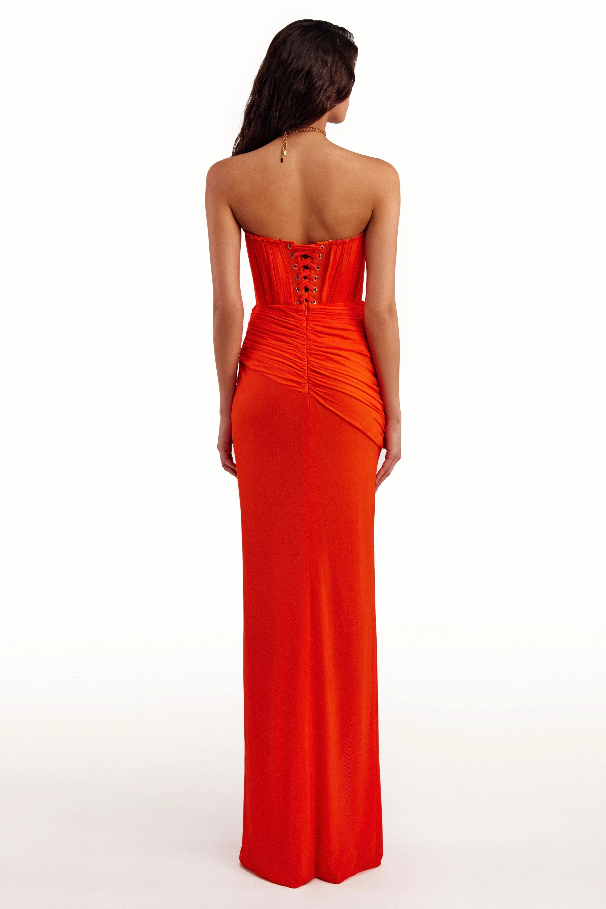 Flamboyant coral bustier maxi dress - Image 3