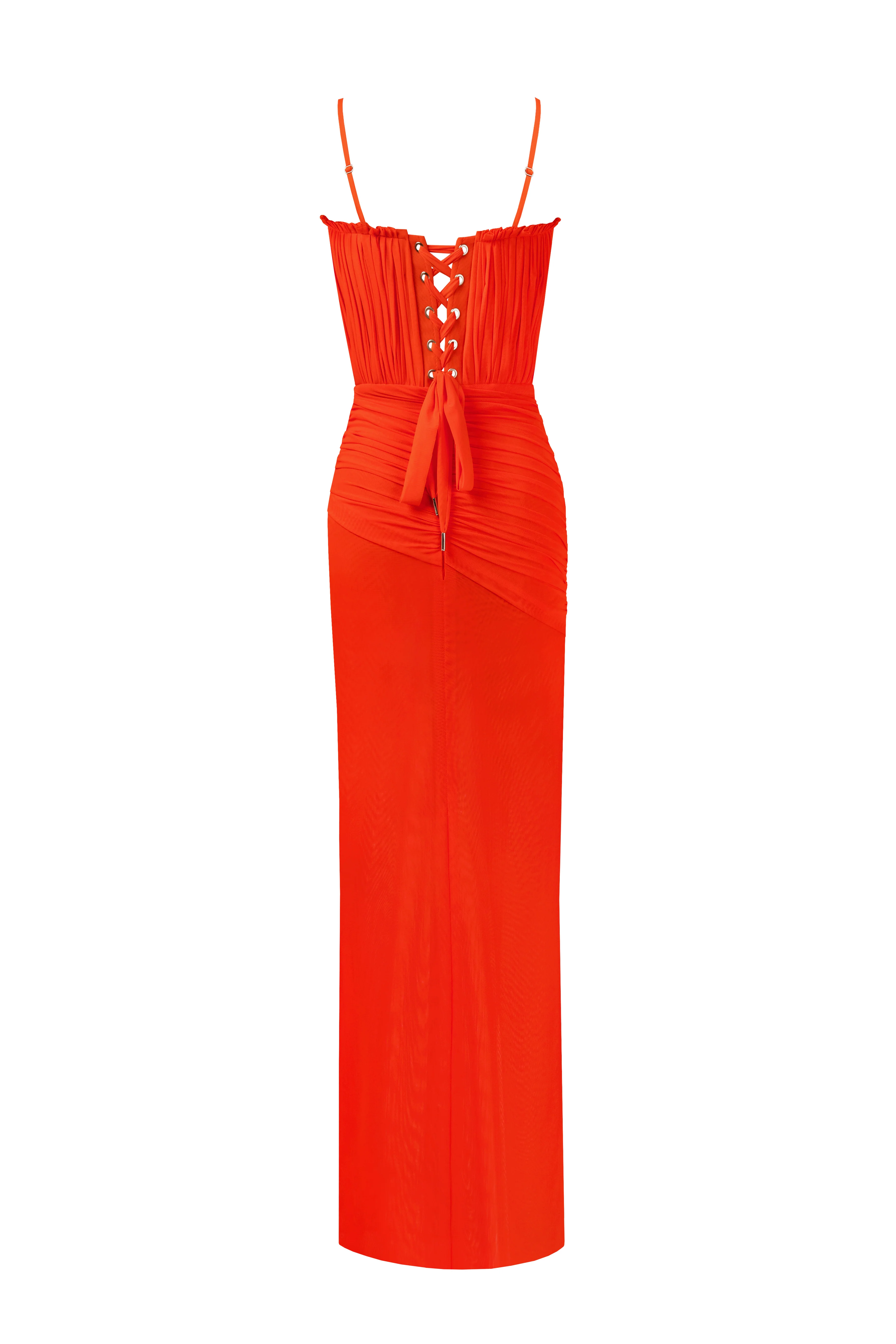 Flamboyant coral bustier maxi dress - Image 4