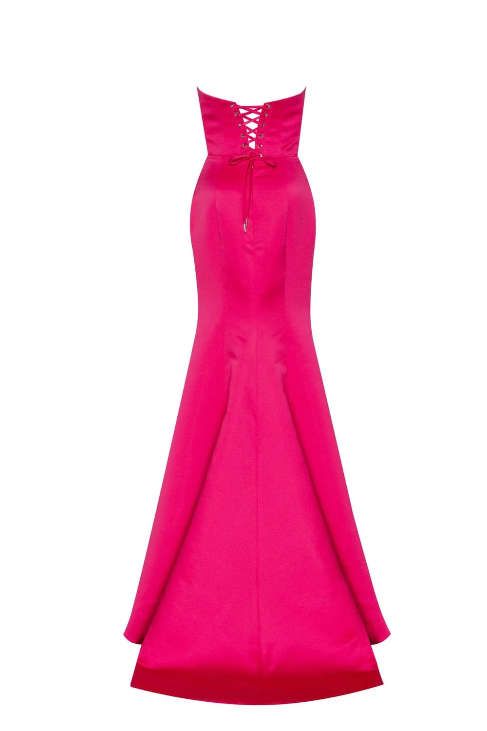 Fuchsia Strapless evening gown with thigh slit - Image 4