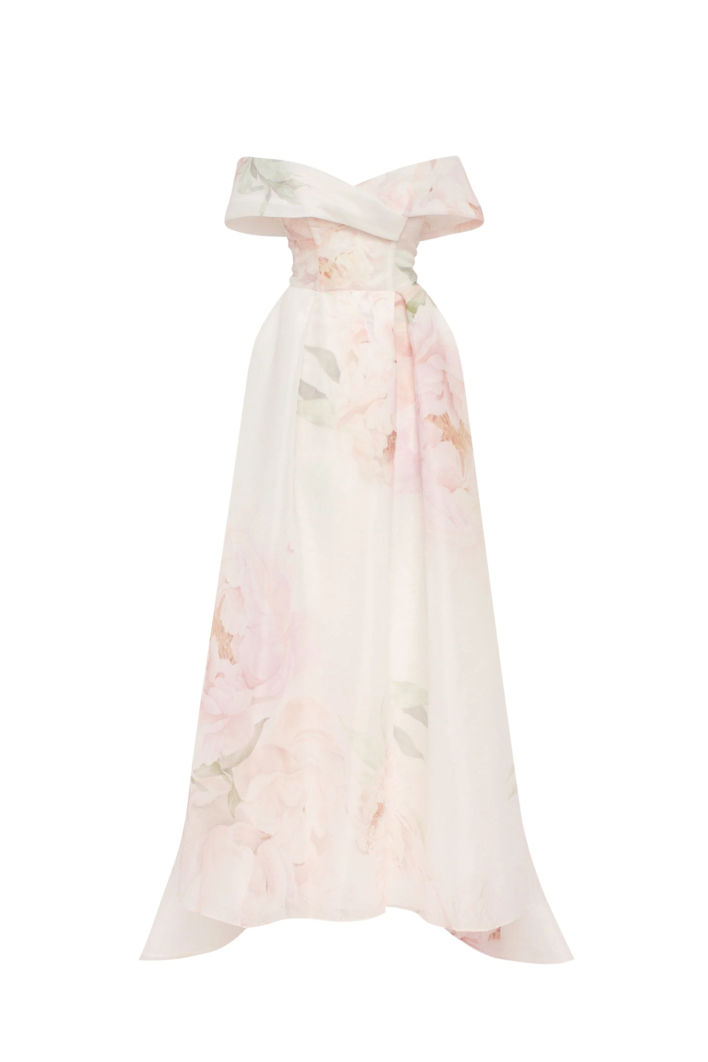 Gorgeous pink peony off-the-shoulder maxi dress, Garden of Eden - Image 2