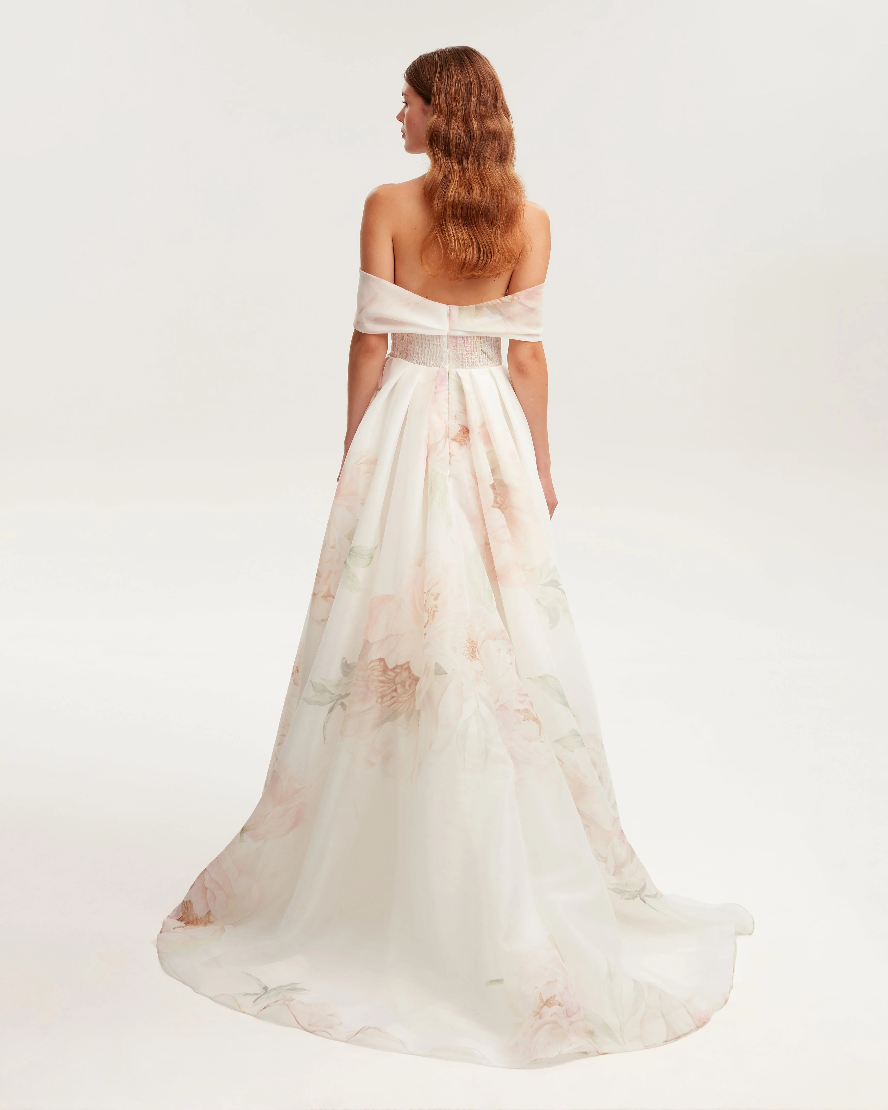Gorgeous pink peony off-the-shoulder maxi dress, Garden of Eden - Image 3