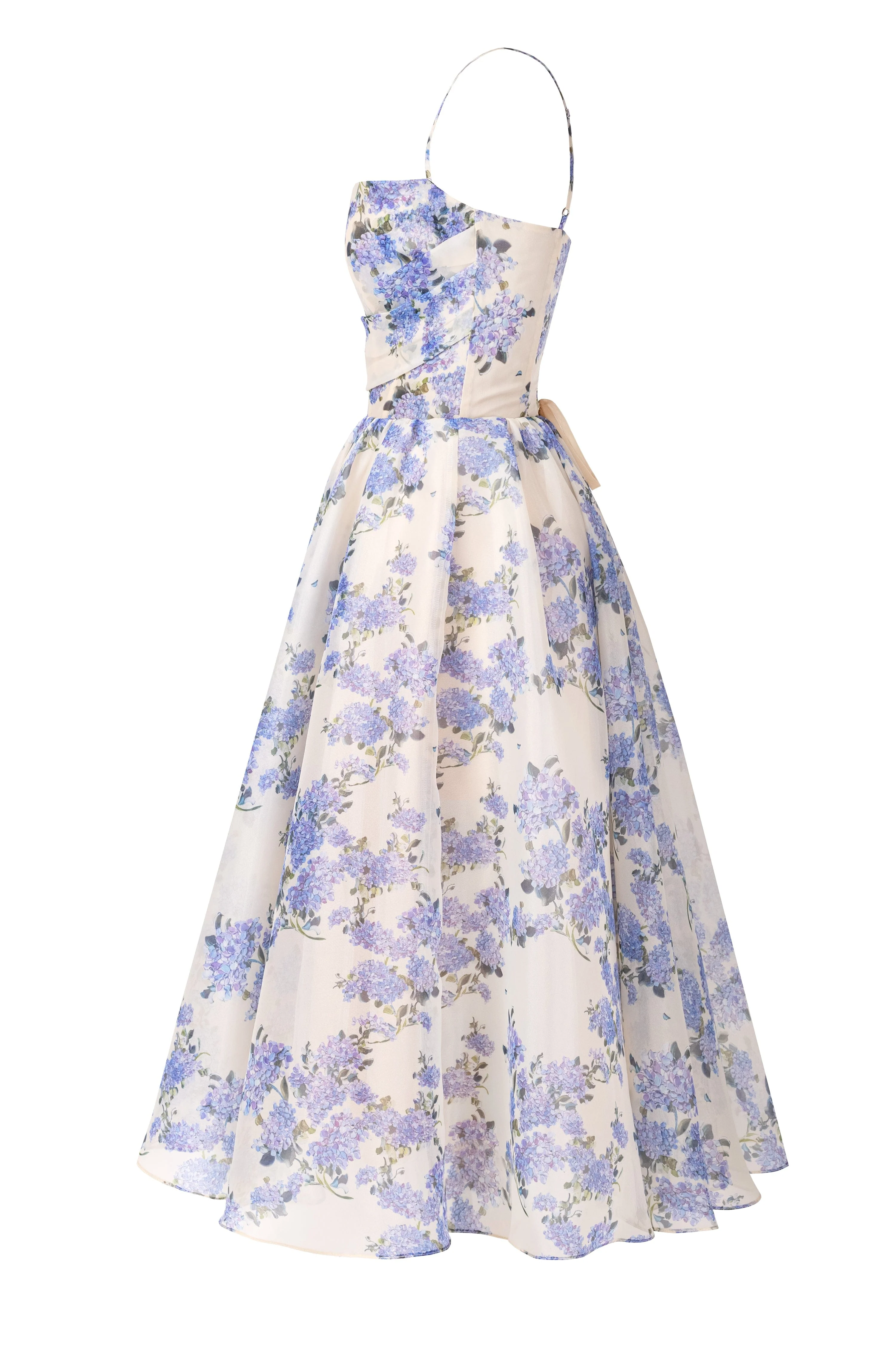 Hydrangea spaghetti strap midi dress - Image 6