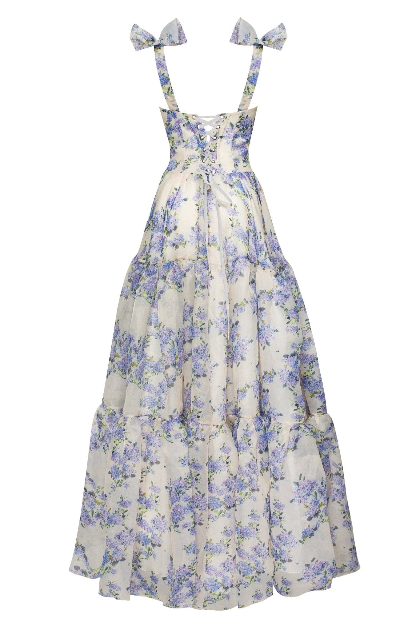 Hydrangea Tender floral maxi tie-strap dress - Image 4