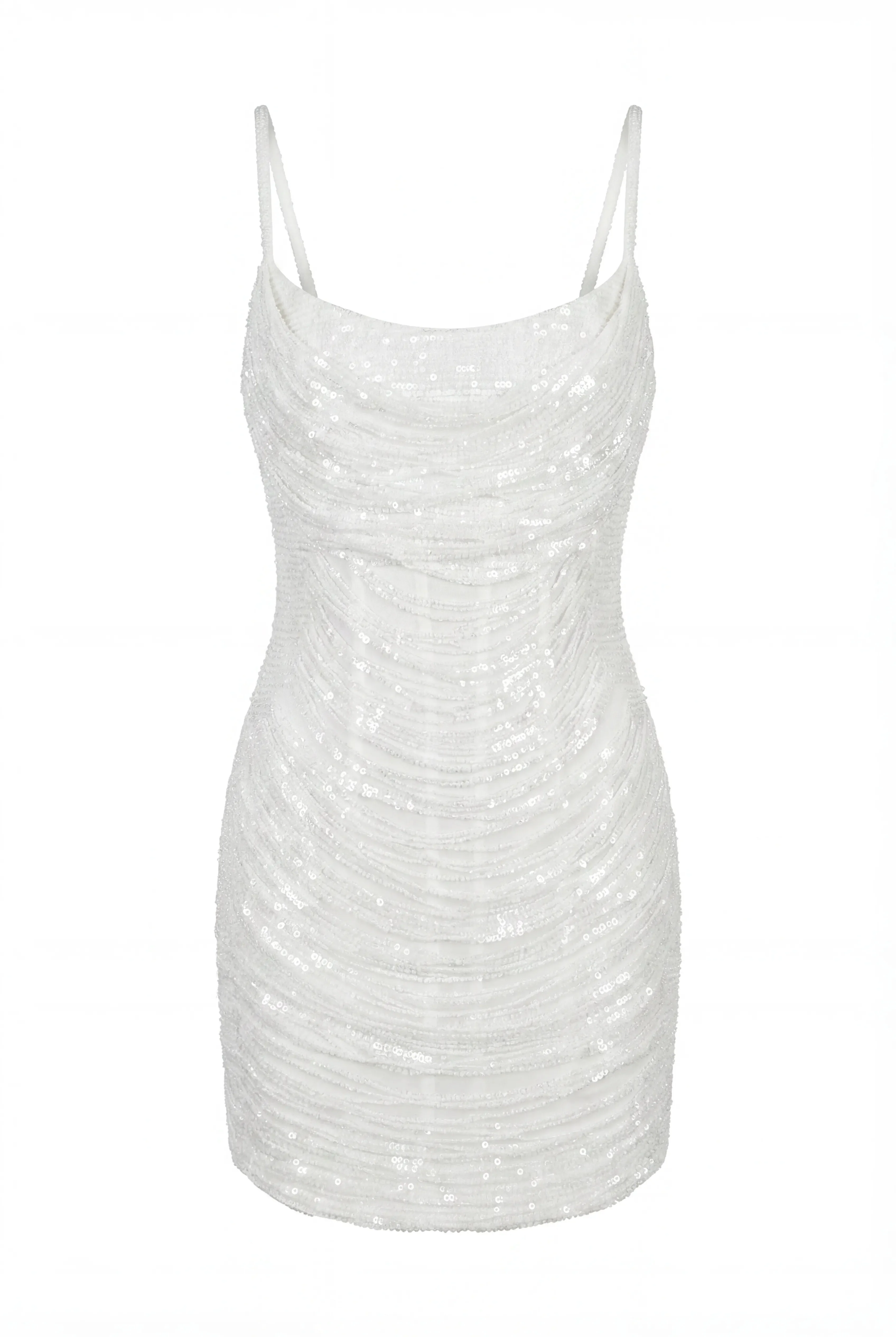 Ivory Corset Mini Dress with Sequins - Image 2