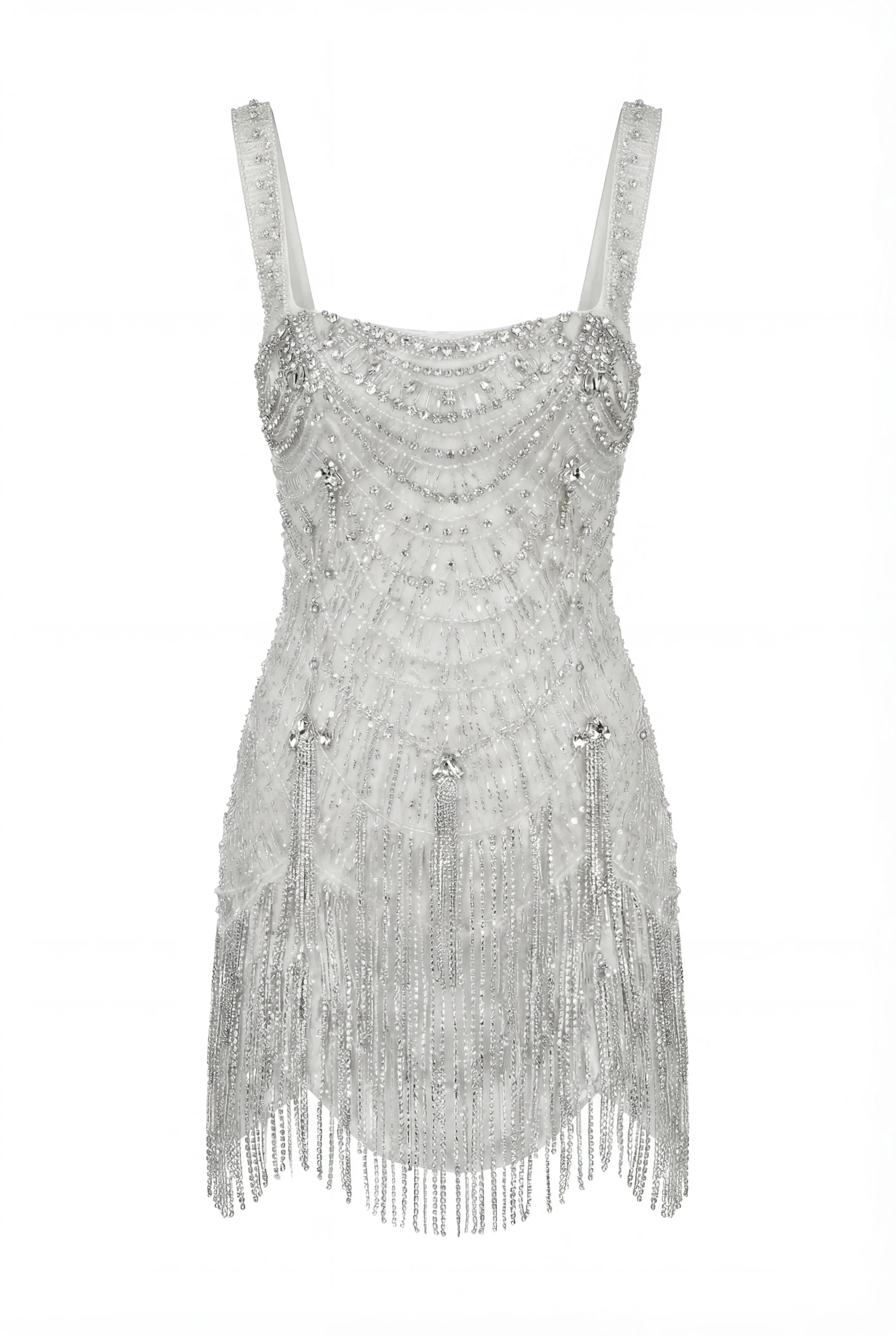 Ivory Embellished Lace Mini Dress - Image 2