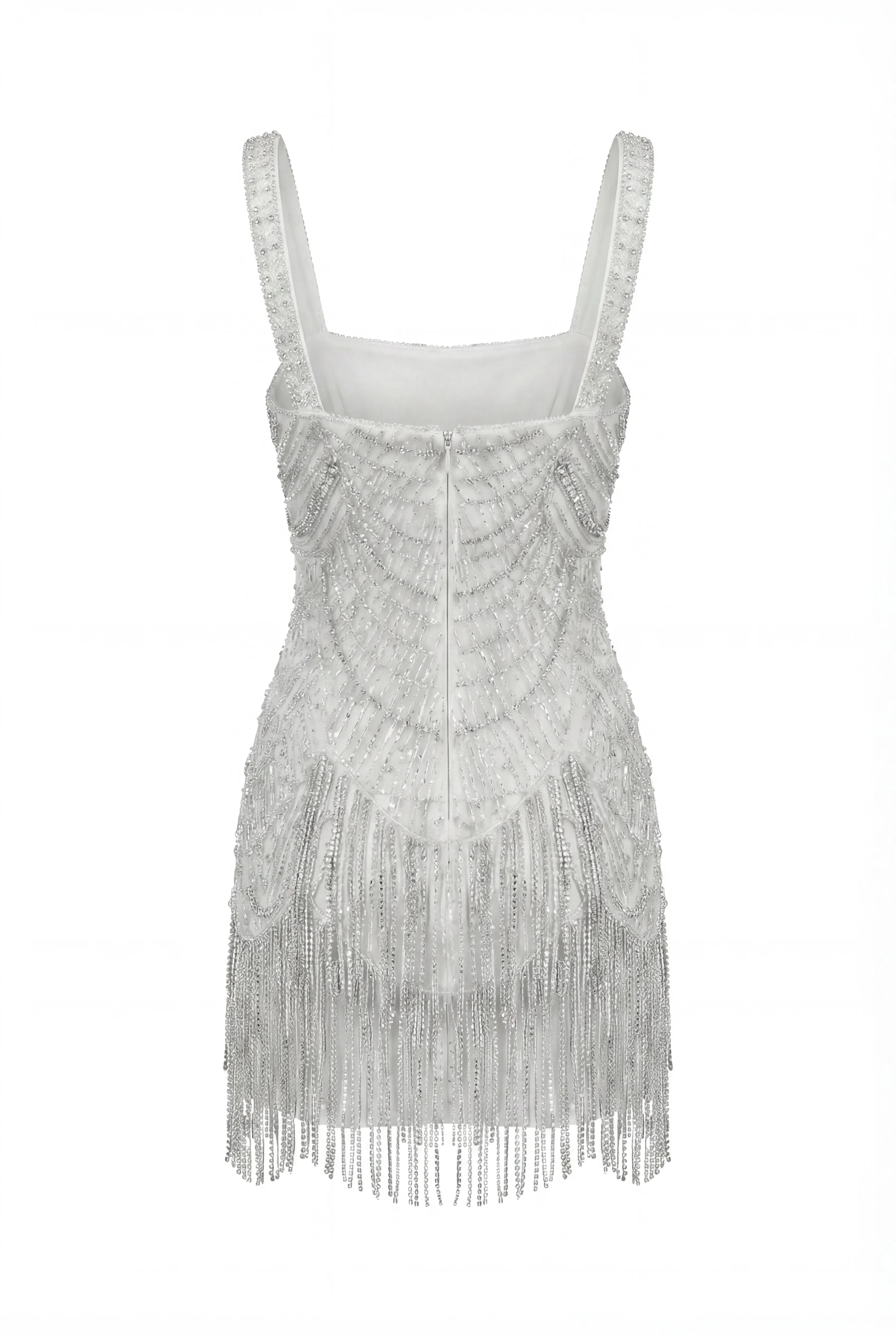 Ivory Embellished Lace Mini Dress - Image 4
