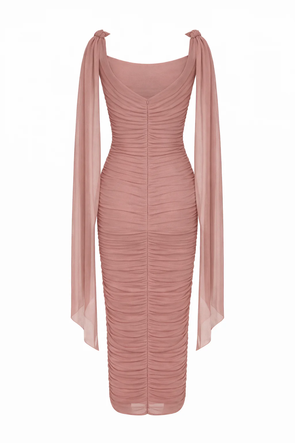 Midi Dress in Italian Mesh with Draping - Image 4