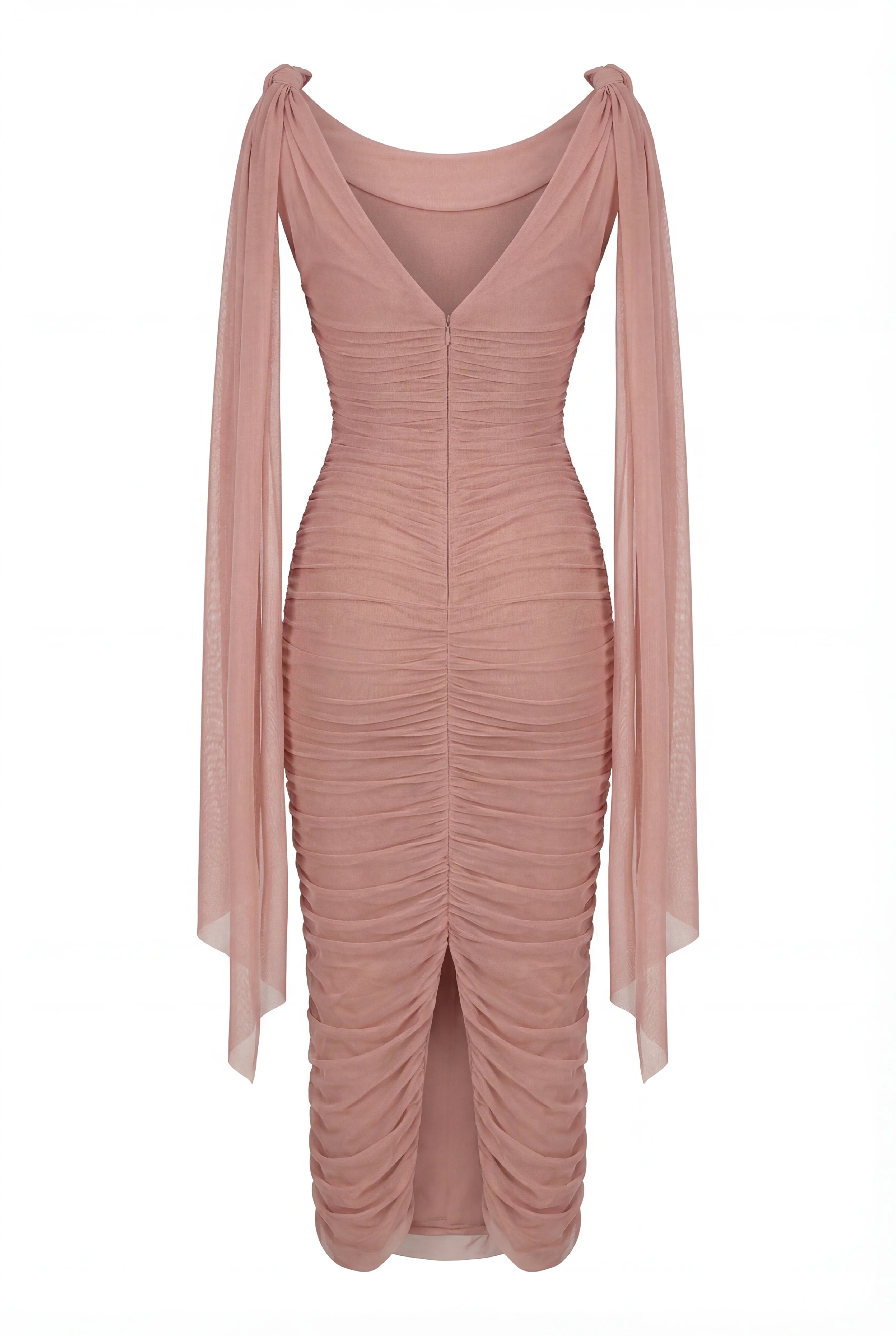 Midi Dress in Italian Mesh with Draping - Image 6