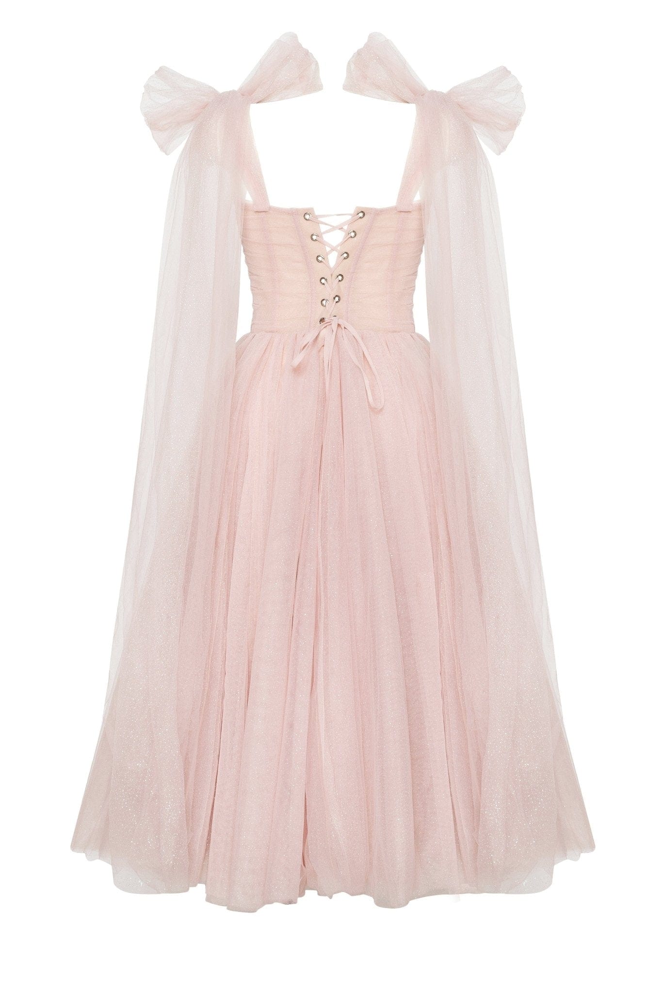 Misty Rose Sparkly off-the-shoulder tulle dress - Image 4