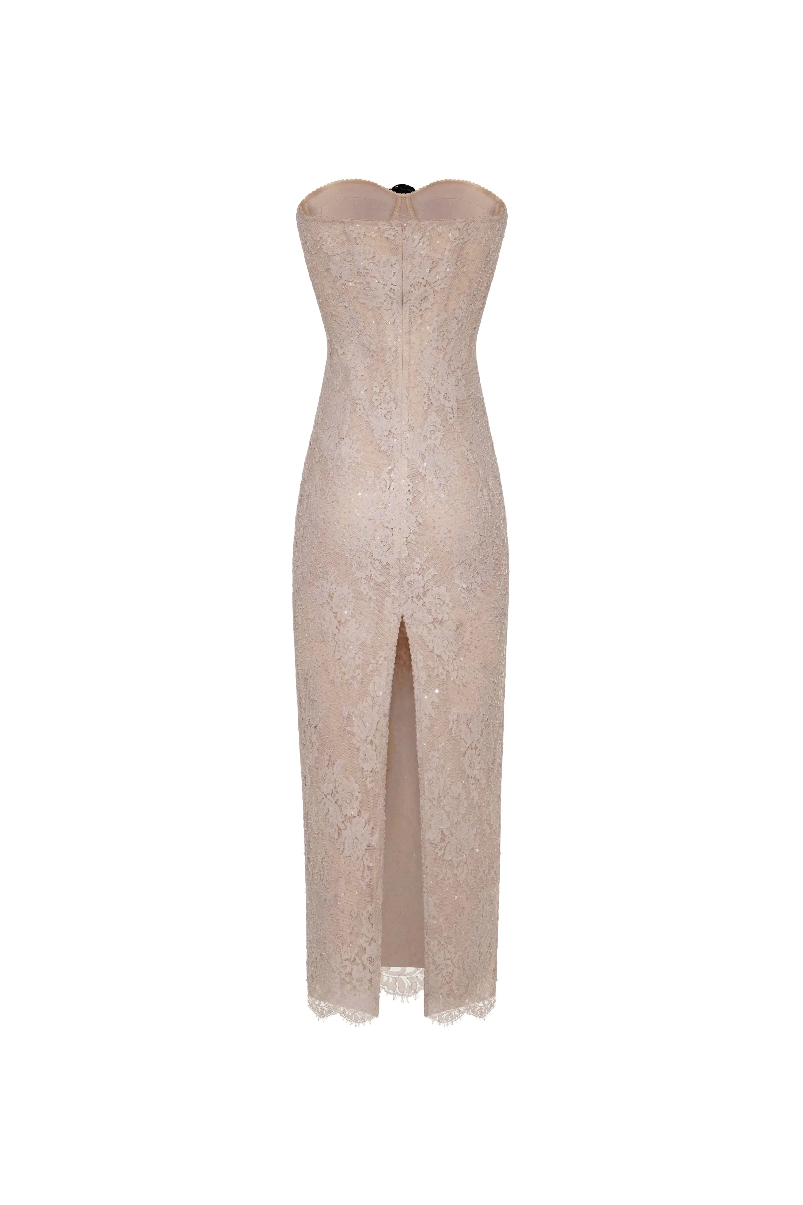 Nude lace corset maxi dress - Image 4