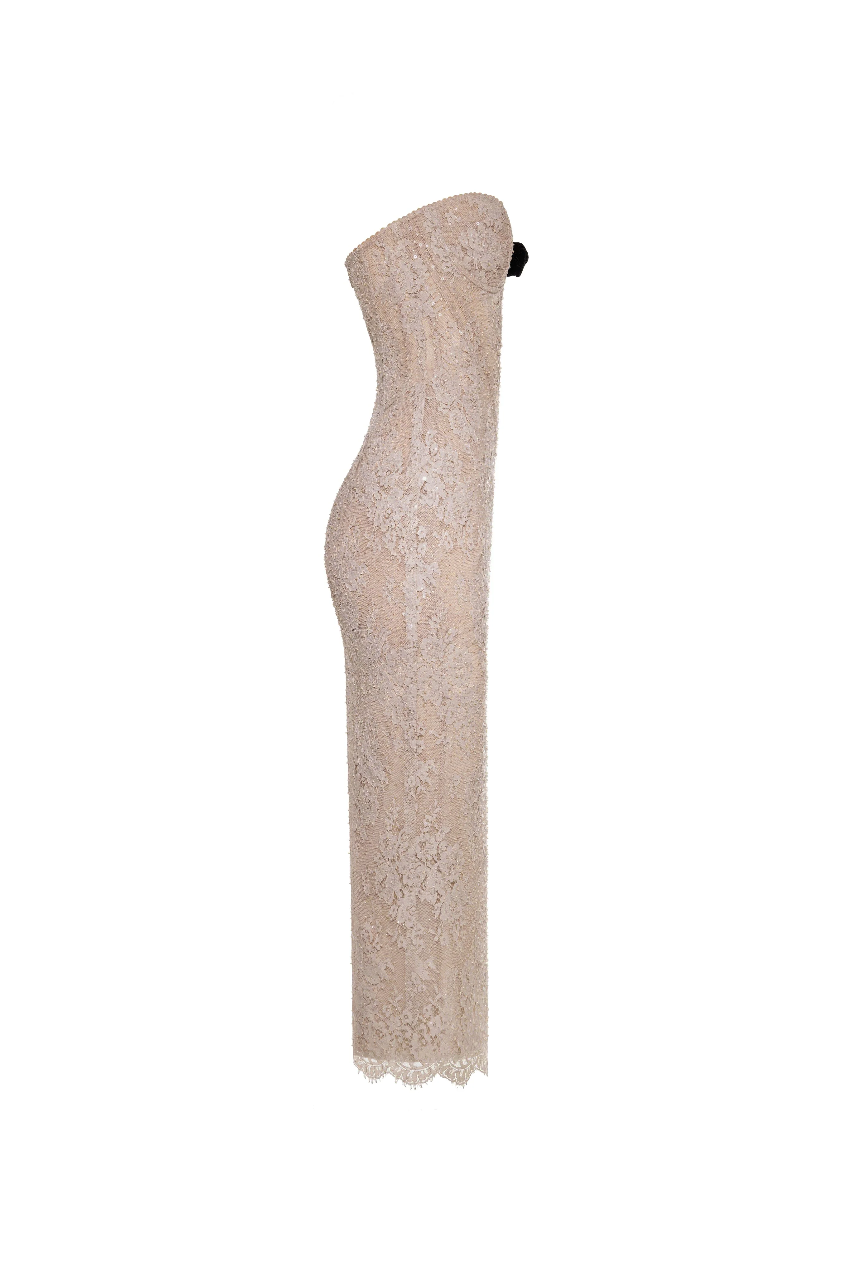 Nude lace corset maxi dress - Image 6