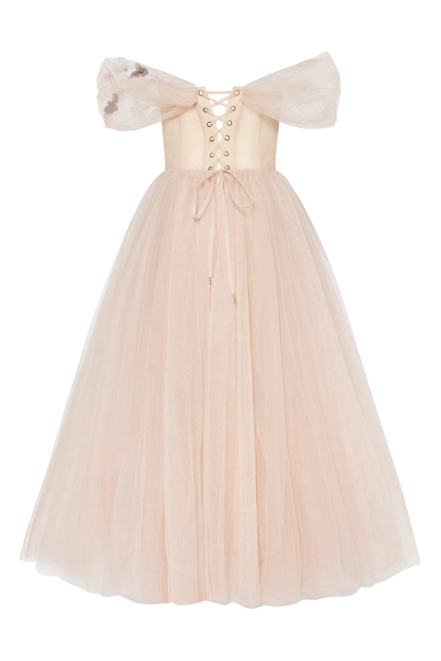 Off-the-shoulder midi gown with the tender embellishment - Image 4