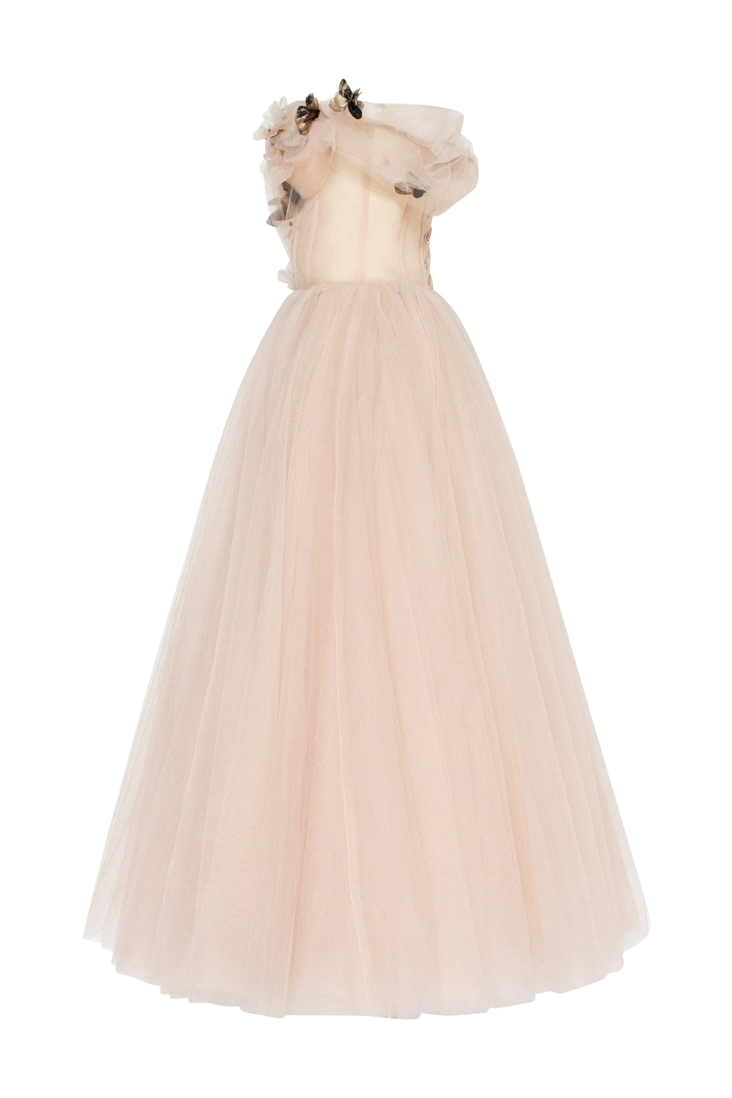 Off-the-shoulder midi gown with the tender embellishment - Image 7