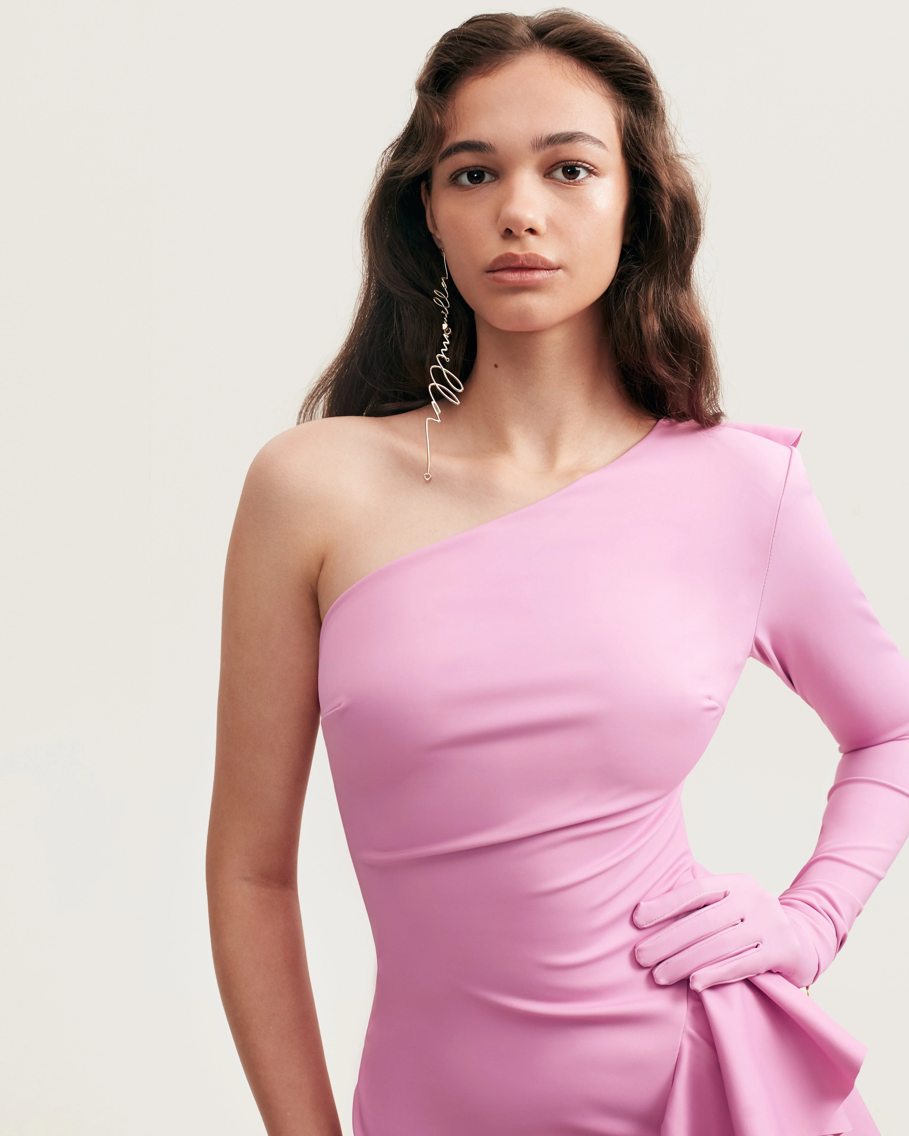 One-shoulder ruffle-trimmed maxi dress in pink, Xo Xo - Image 5
