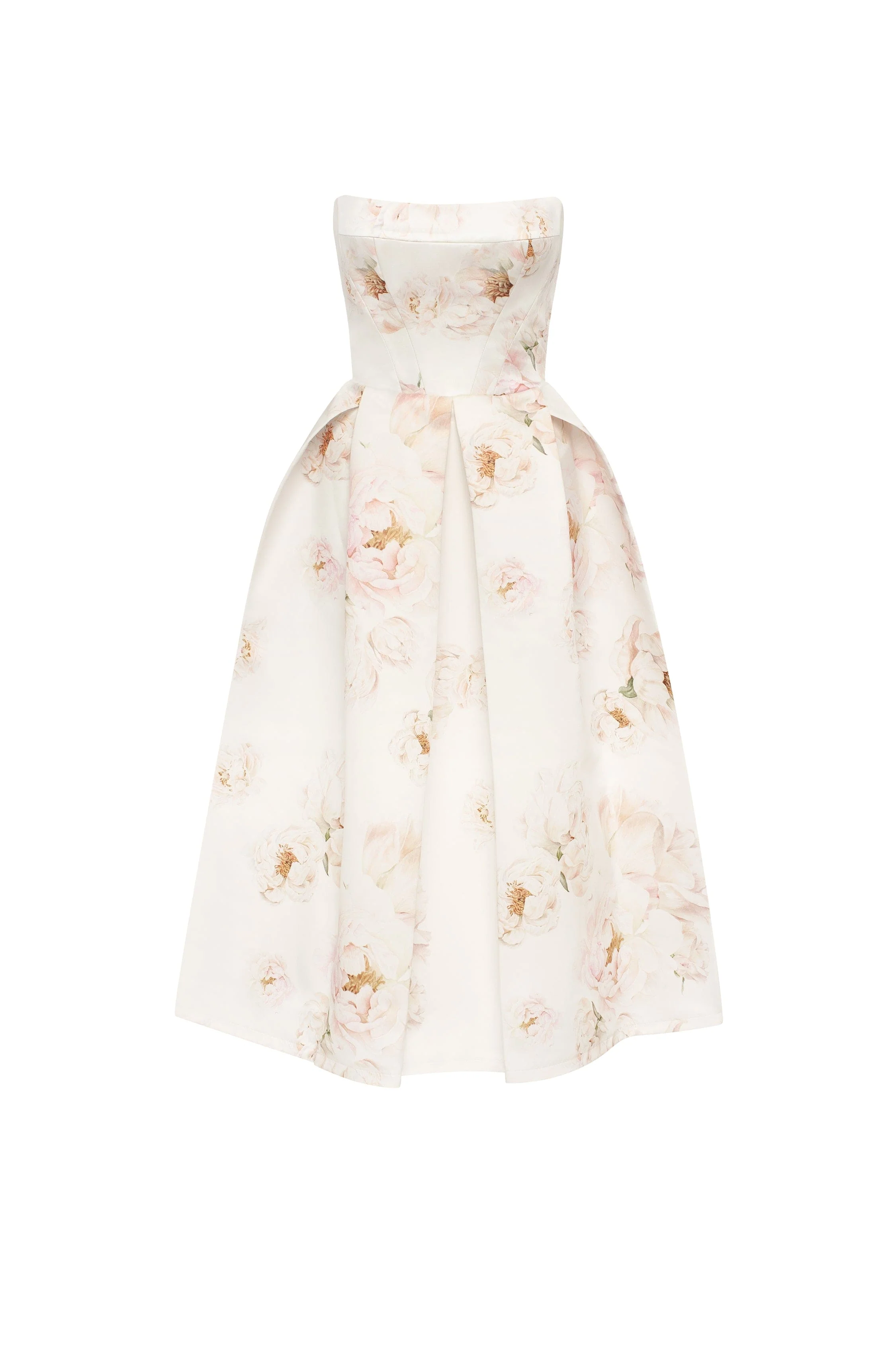 Pink peony corset midi dress, Garden of Eden - Image 2