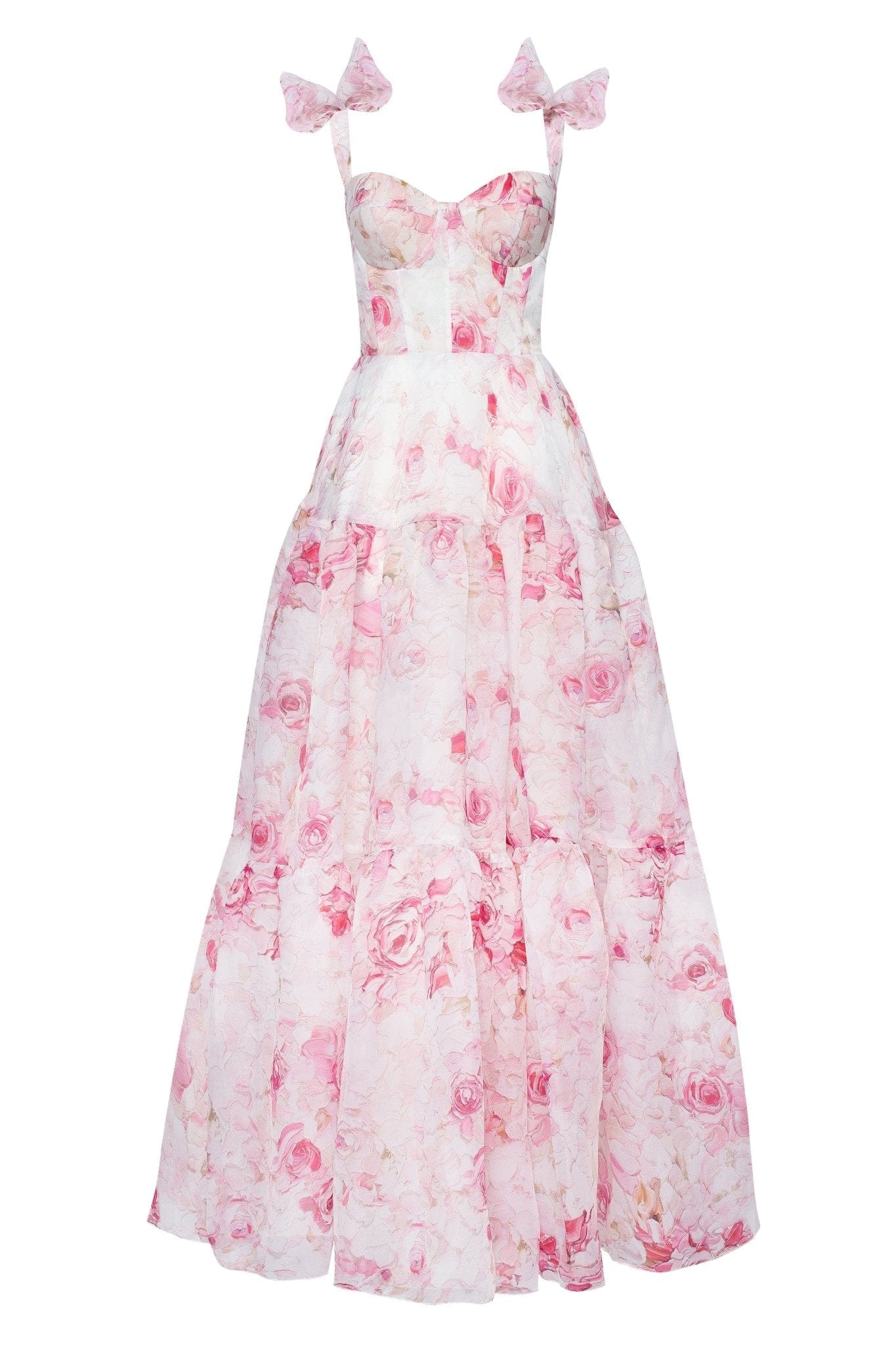Pink Peony Tender floral maxi tie-strap dress - Image 2