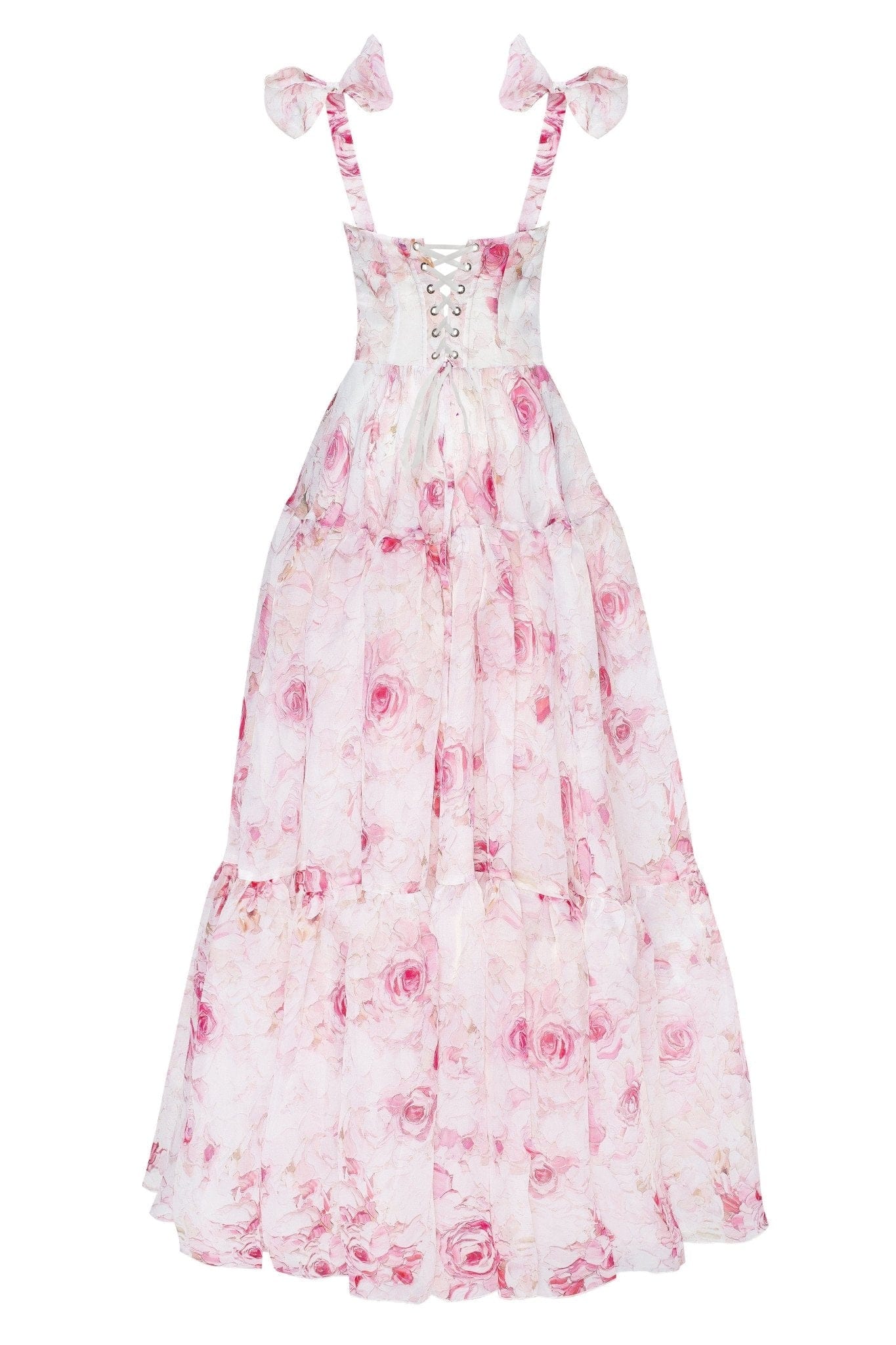 Pink Peony Tender floral maxi tie-strap dress - Image 4